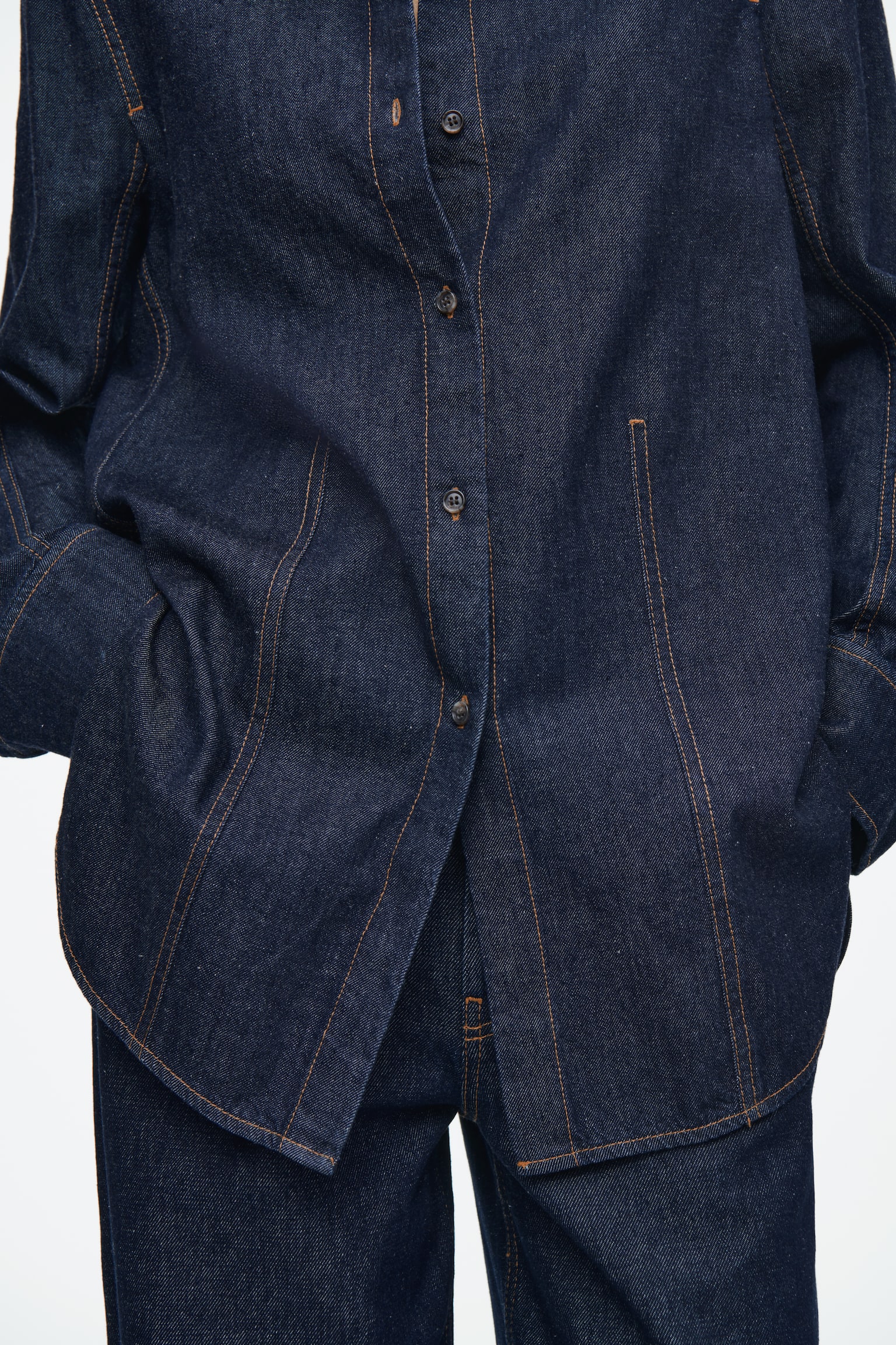 OVERSIZED DENIM SHIRT - INDIGO - 10