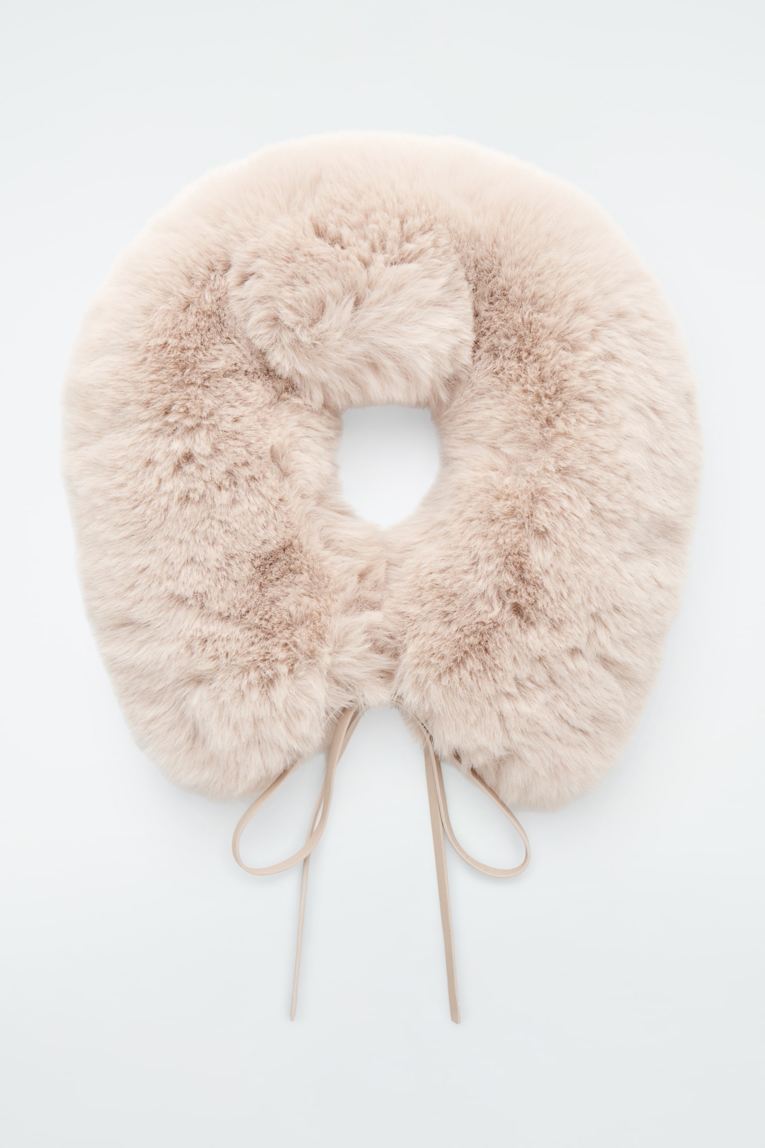 FAUX FUR COLLAR - CREAM/BLACK