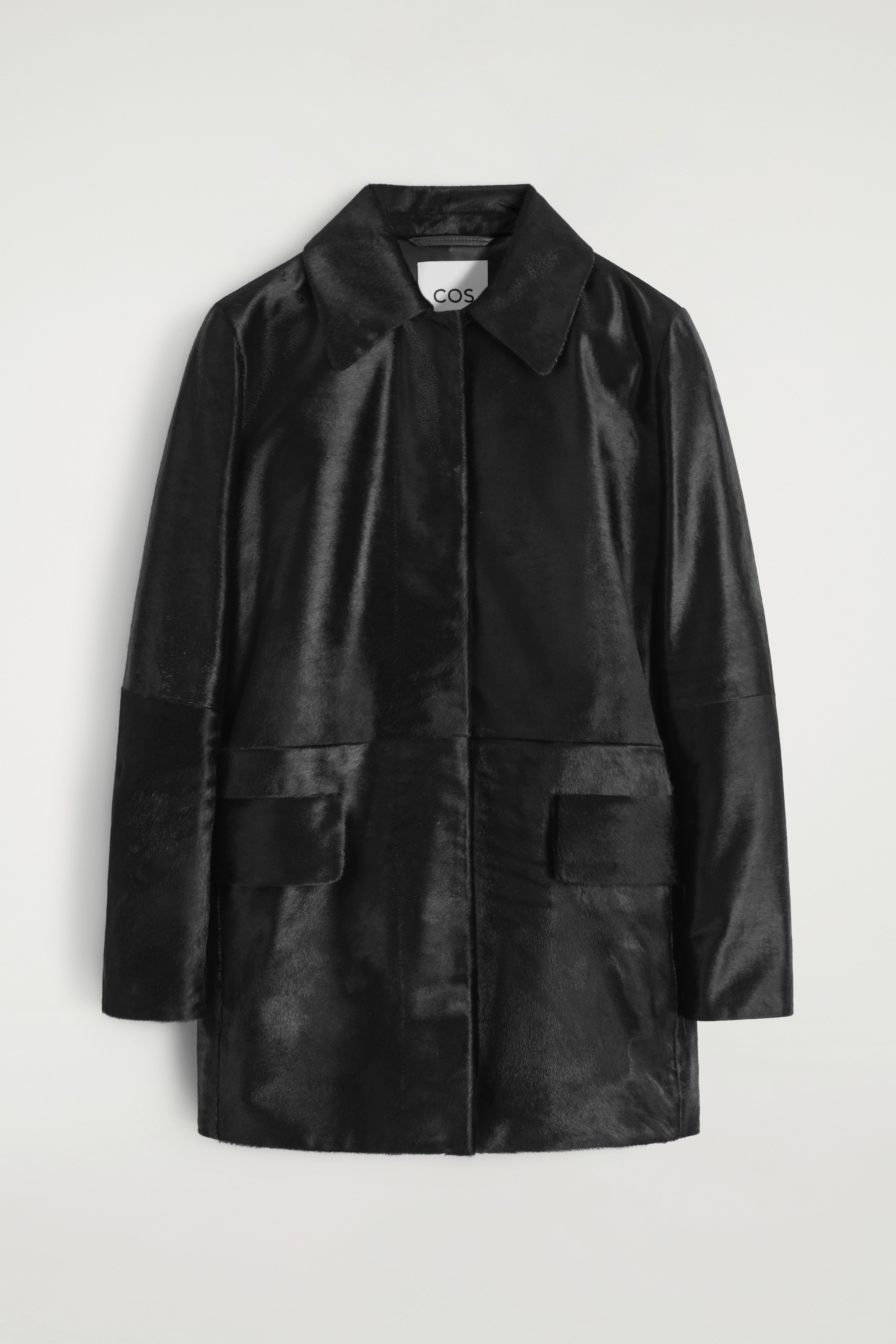VESTE EN CUIR FAÇON POULAIN - NOIR