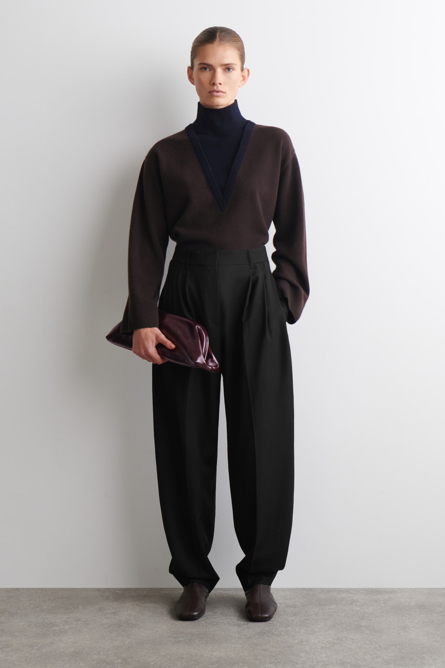 Ingot‑kirjekuorilaukku – nahkaa - Bordeaux - 4