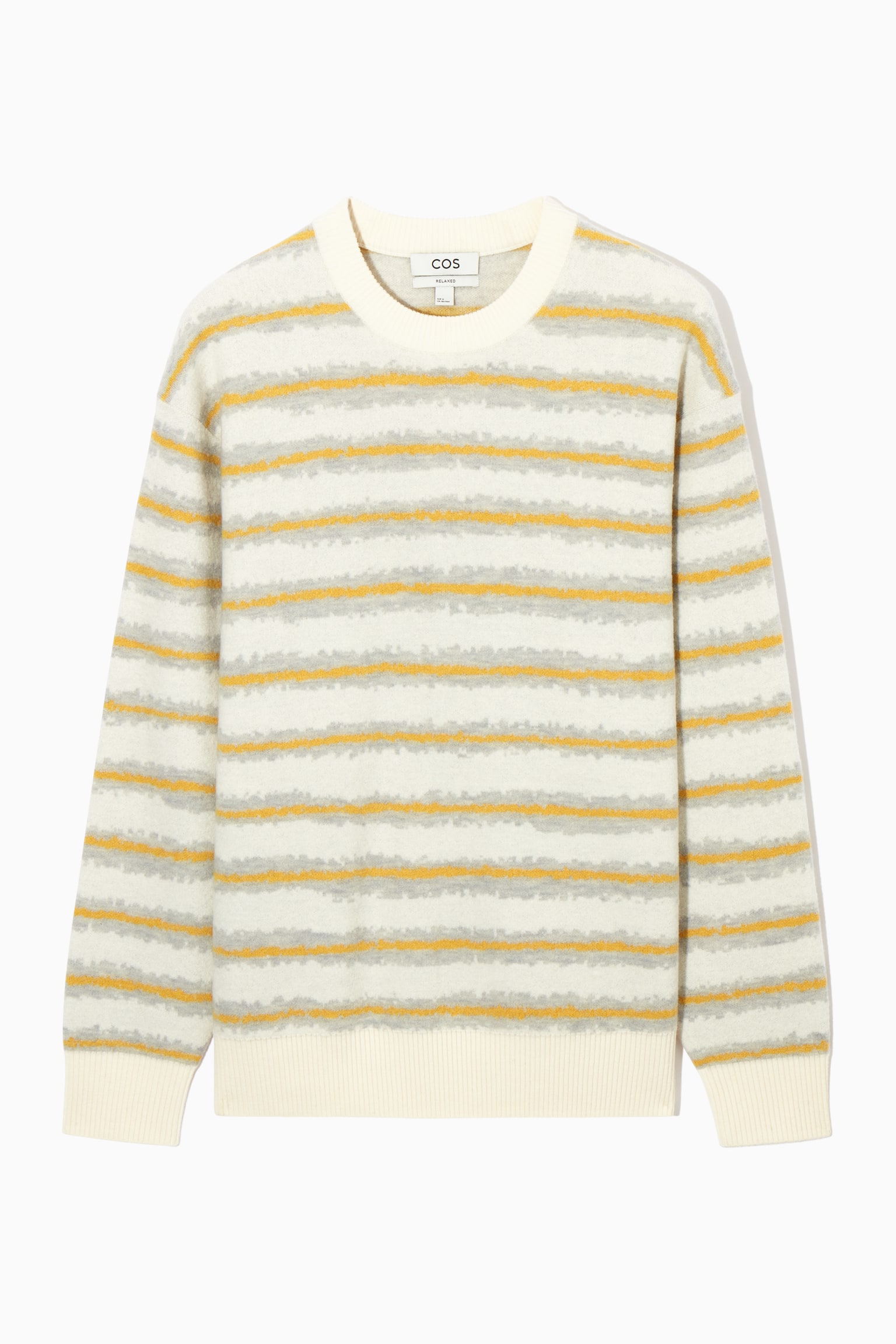 STRIPED BOILED-WOOL JUMPER - CREAM / STRIPED - 1