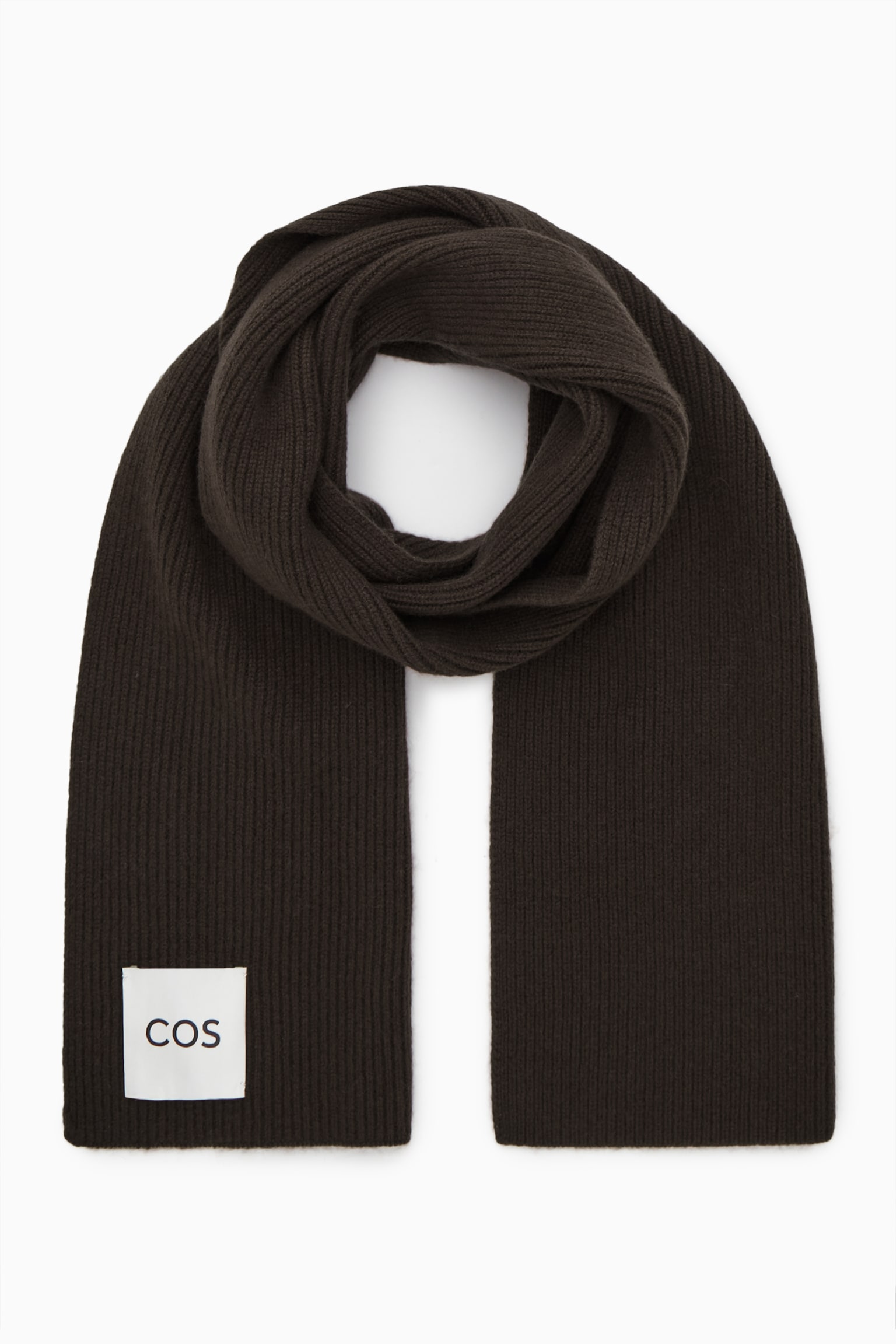 CASHMERE-BLEND SCARF - DARK BROWN - 1