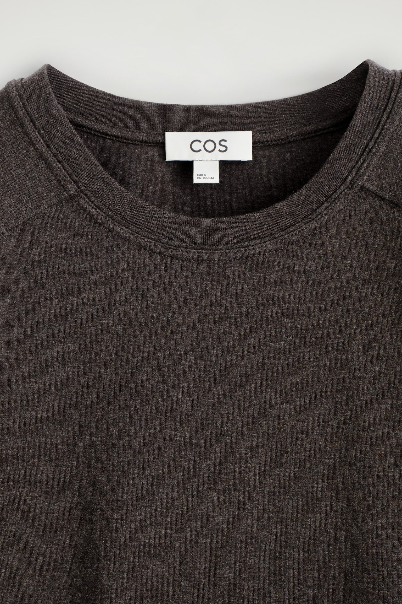 LANGARMSHIRT AUS BAUMWOLLE - DUNKELBRAUN/GRAU MELIERT - 3