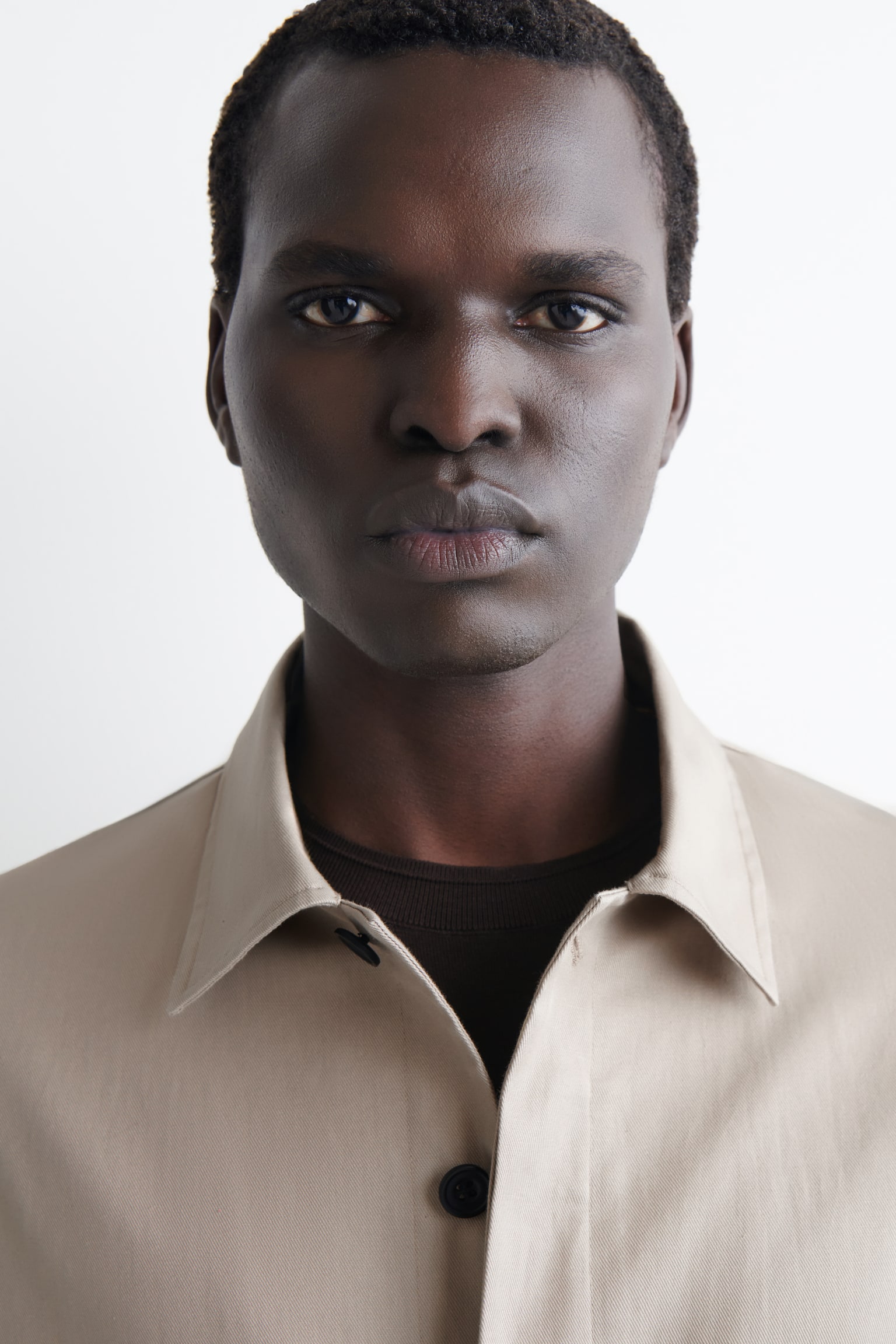 LOCKERE HEMDJACKE AUS BAUMWOLL-LEINEN-MIX - BEIGE/NAVYBLAU - 5