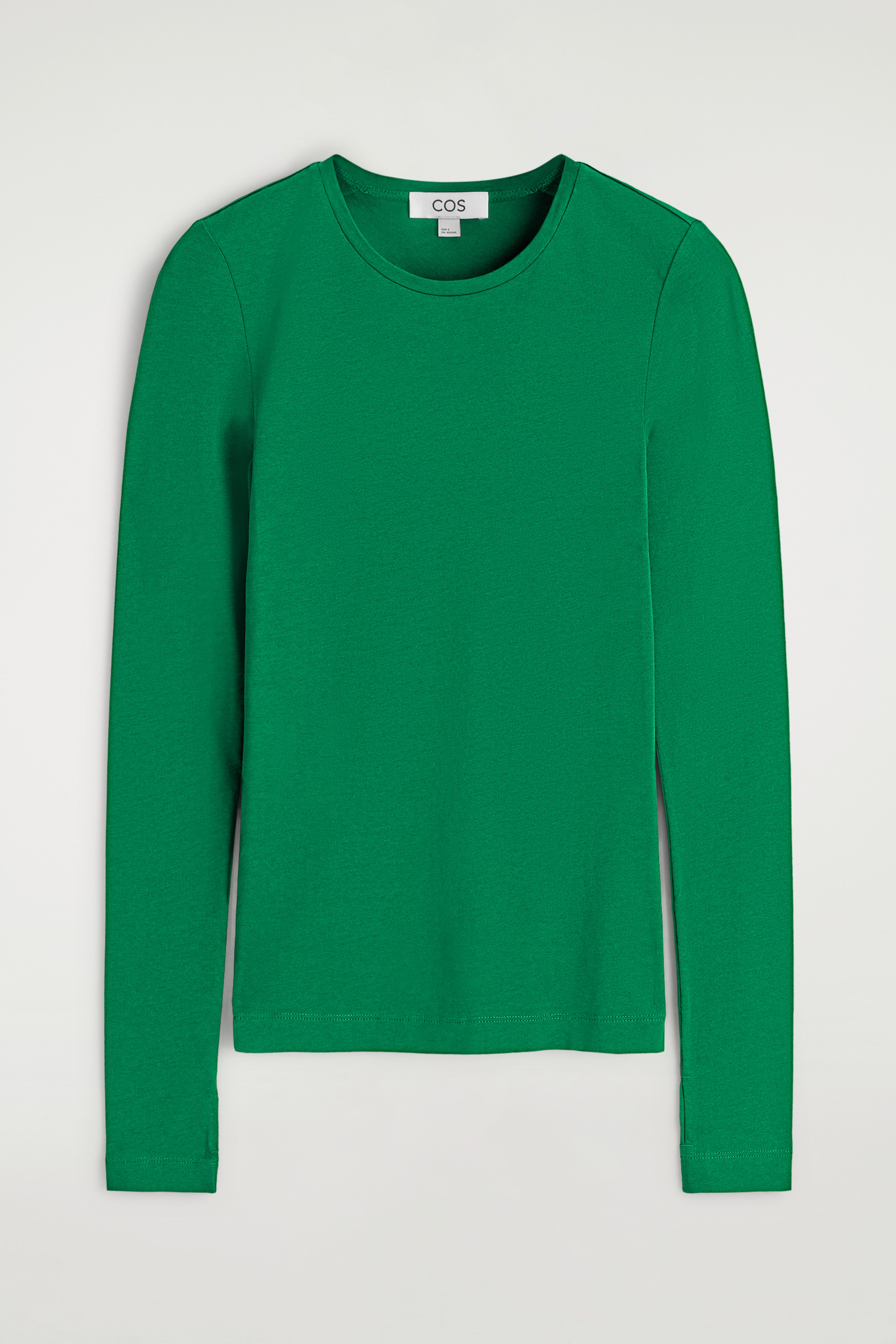 TOP IN COTONE A MANICHE LUNGHE - VERDE/BLU NAVY/BIANCO/BEIGE MÉLANGE/NERO