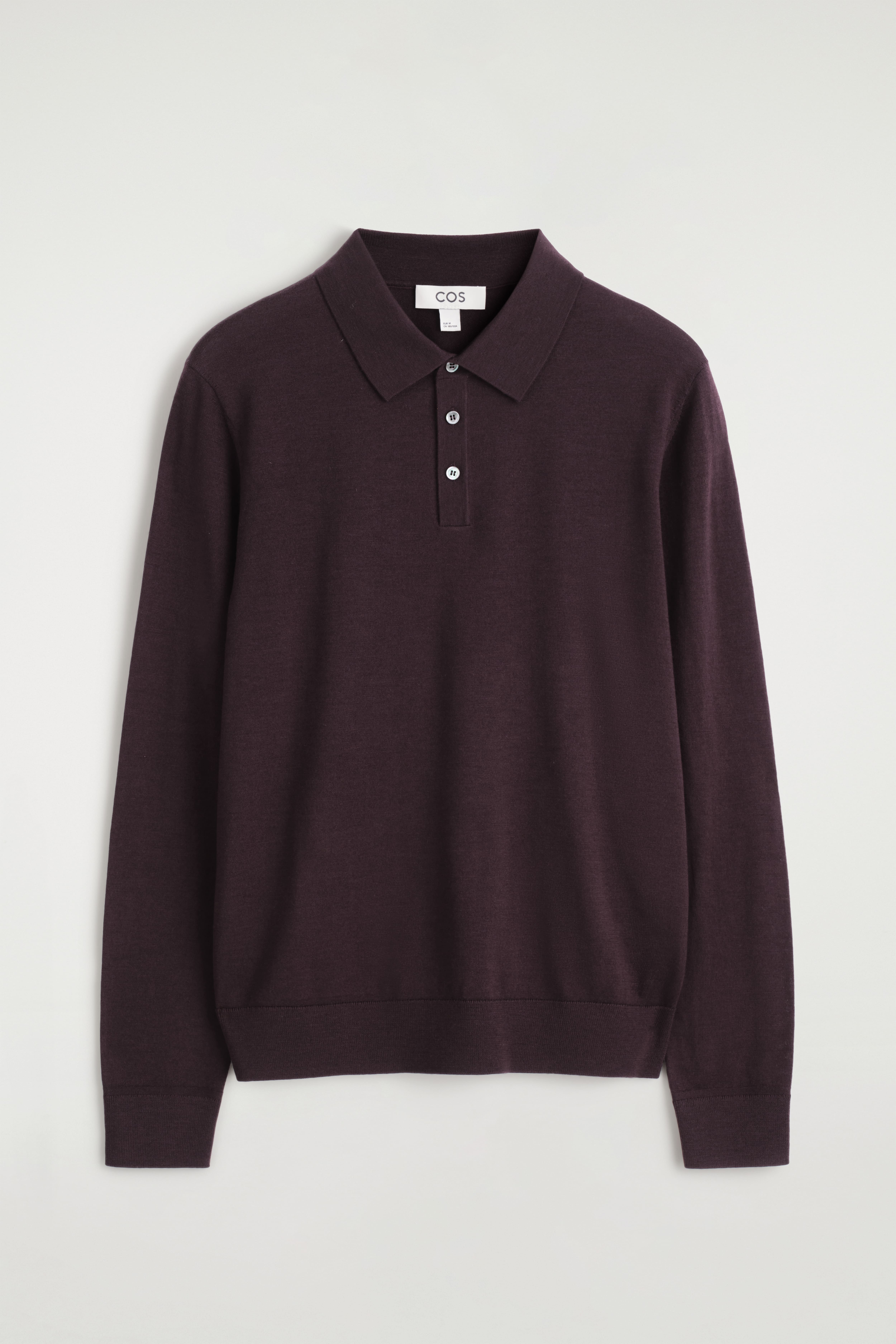 POLO SLIM IN LANA MERINO - BORDEAUX/NERO