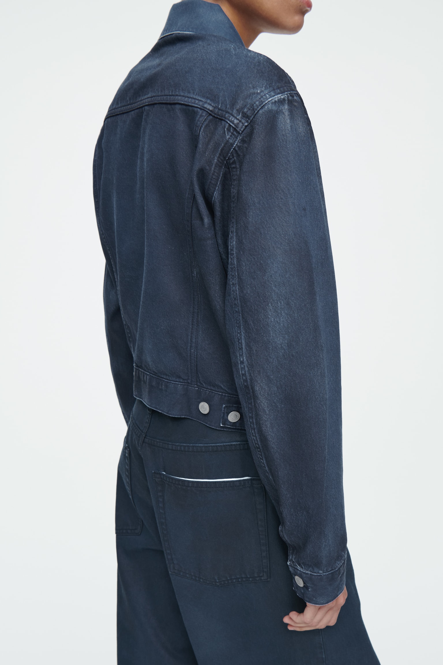 SPRAYED-DENIM JACKET - DARK BLUE - 6