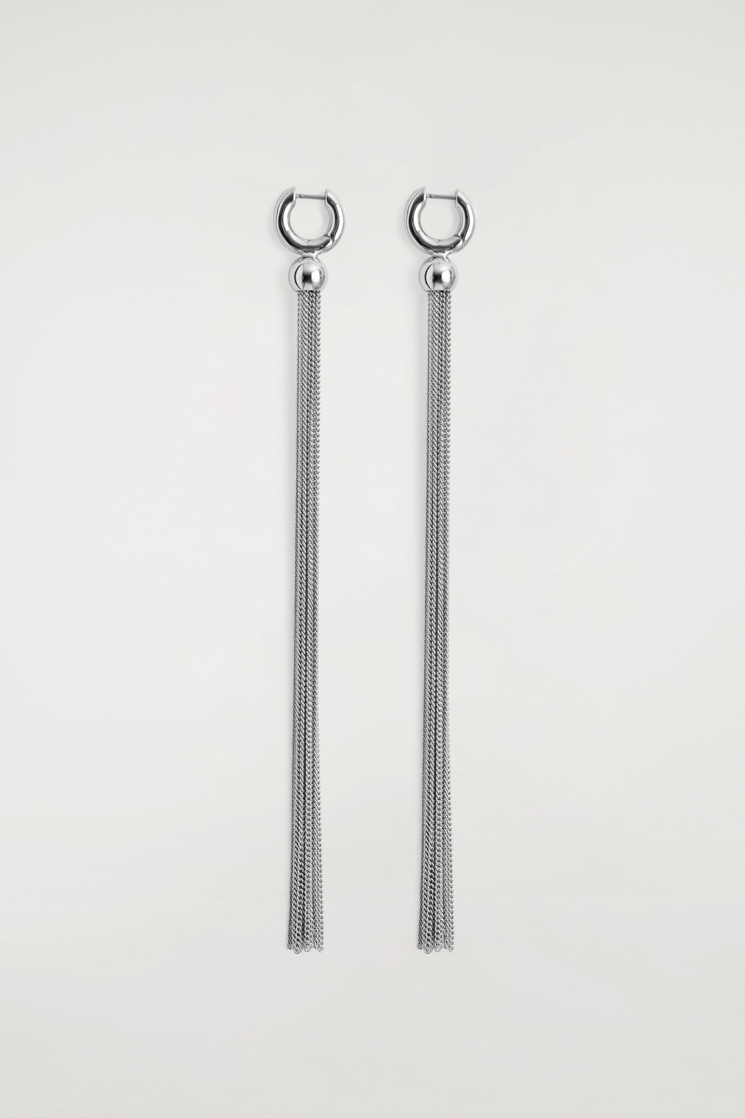Lange oorbellen met kwastje - ZILVER - 2