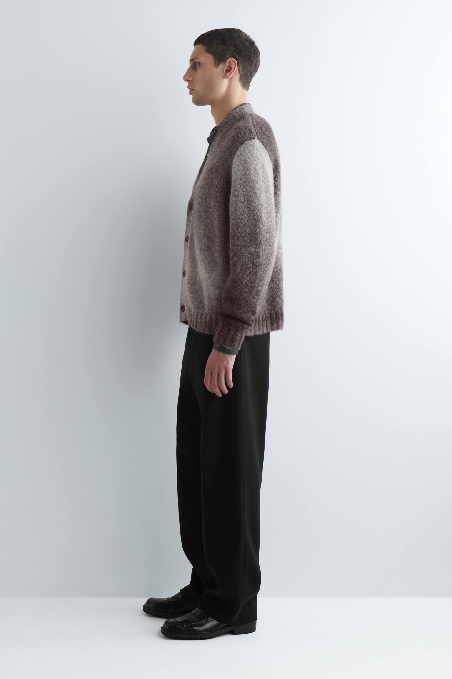 CARDIGAN DÉGRADÉ IN MISTO ALPACA - GRIGIO / DÉGRADÉ - 4