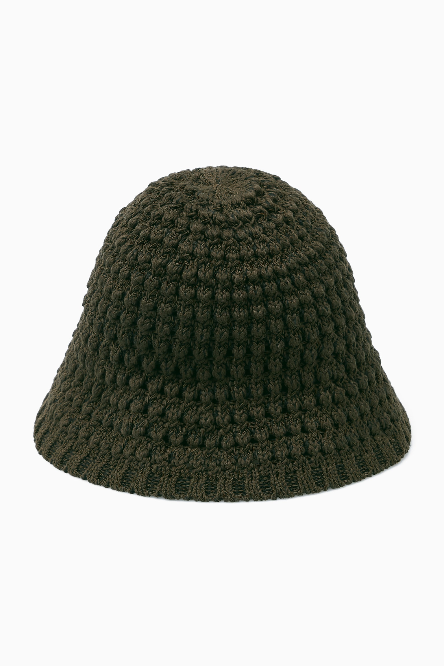 CROCHET BUCKET HAT - DARK KHAKI - 4