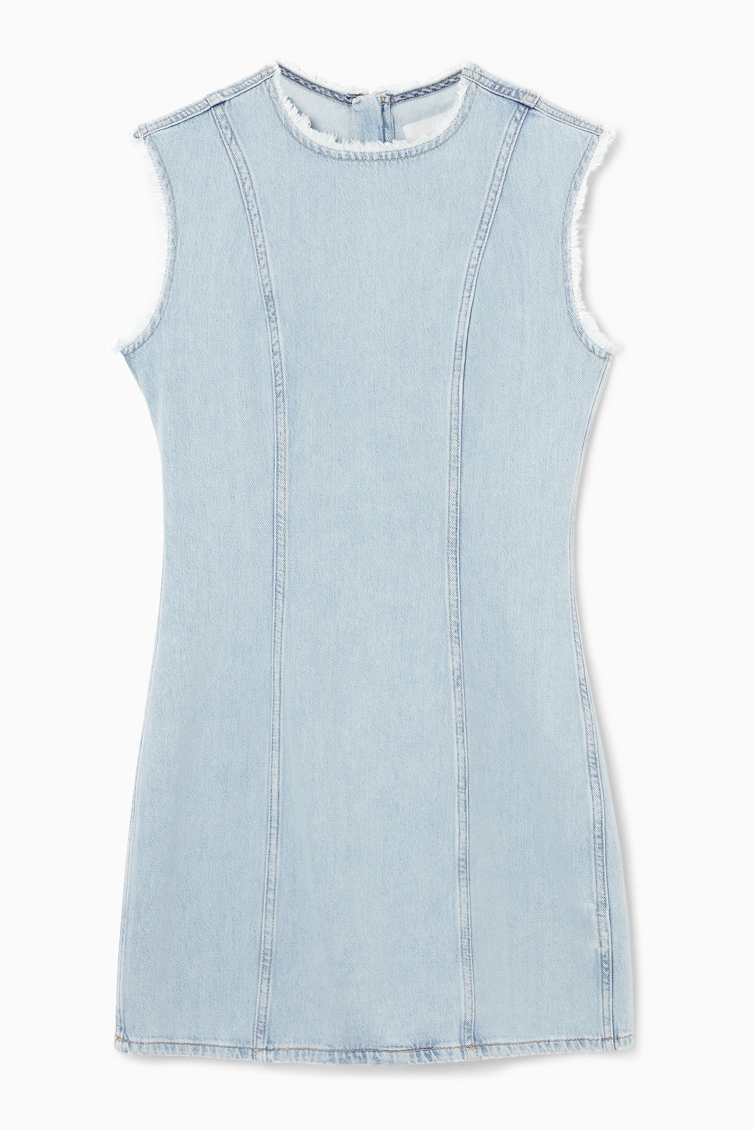 PANELLED DENIM MINI DRESS - LIGHT BLUE - 2