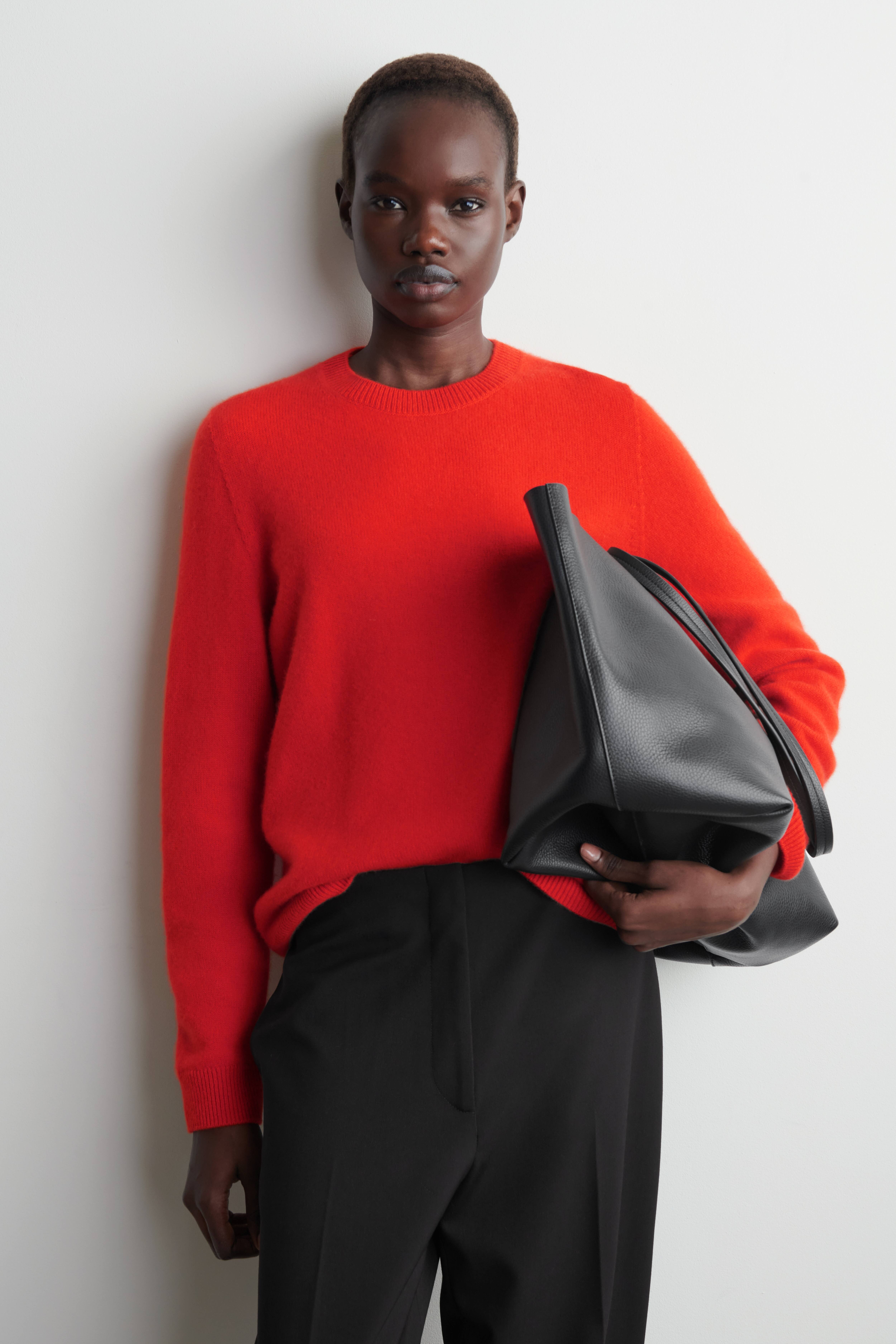 MAGLIONE GIROCOLLO IN CASHMERE - ARANCIONE