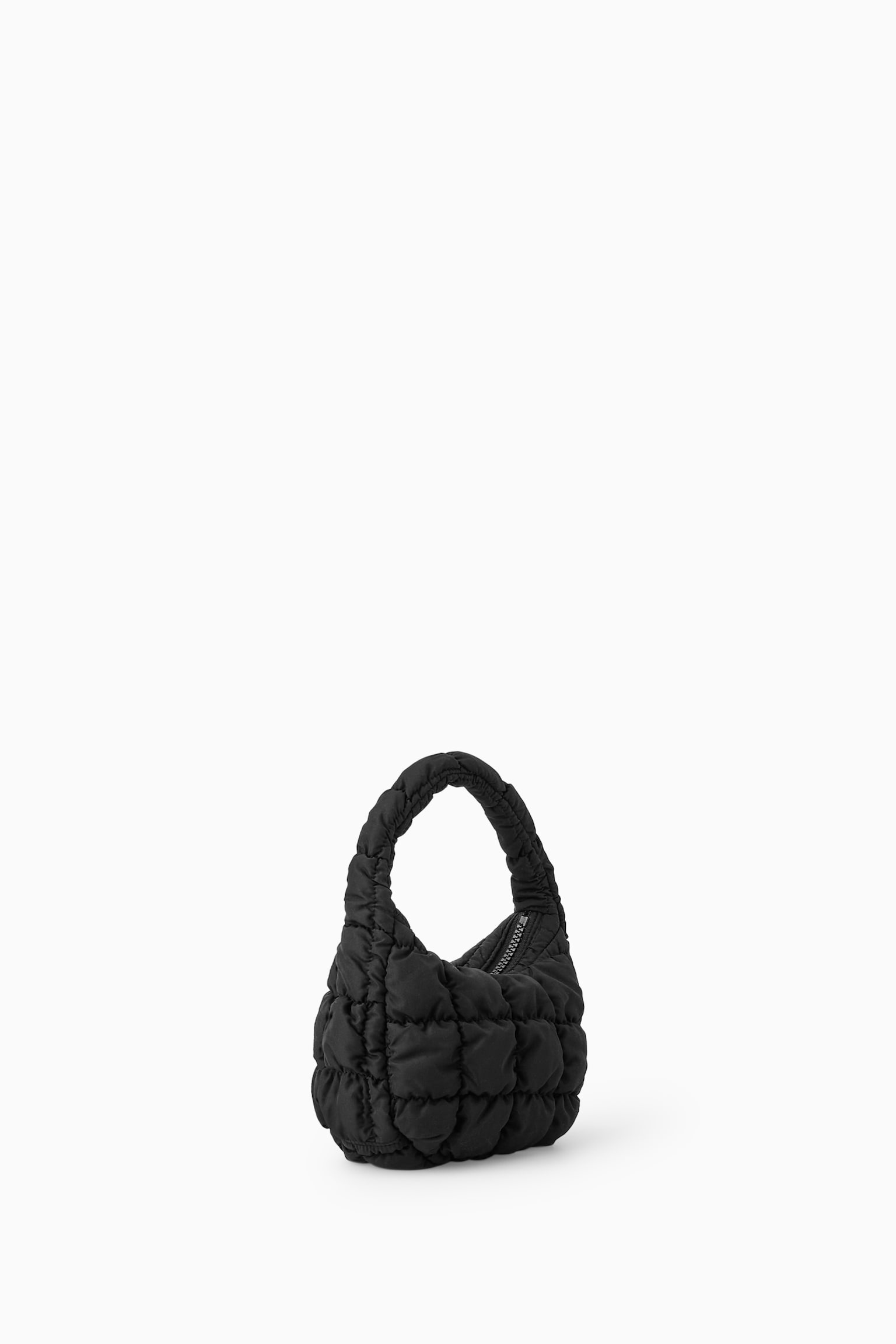 QUILTED MICRO BAG - BLACK/ECRU/SILVER - 8