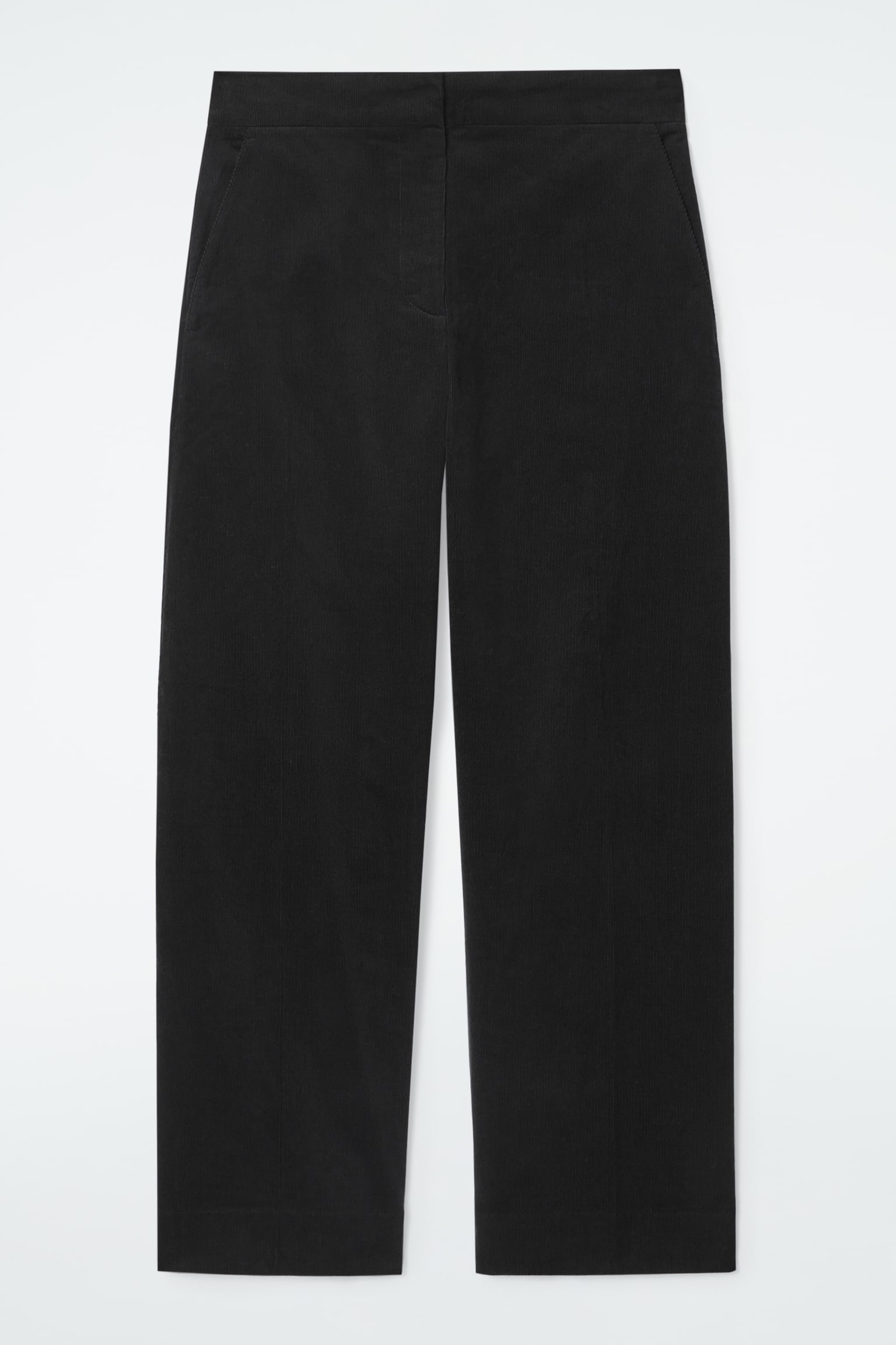 CROPPED CORDUROY TROUSERS - BLACK/BEIGE - 2