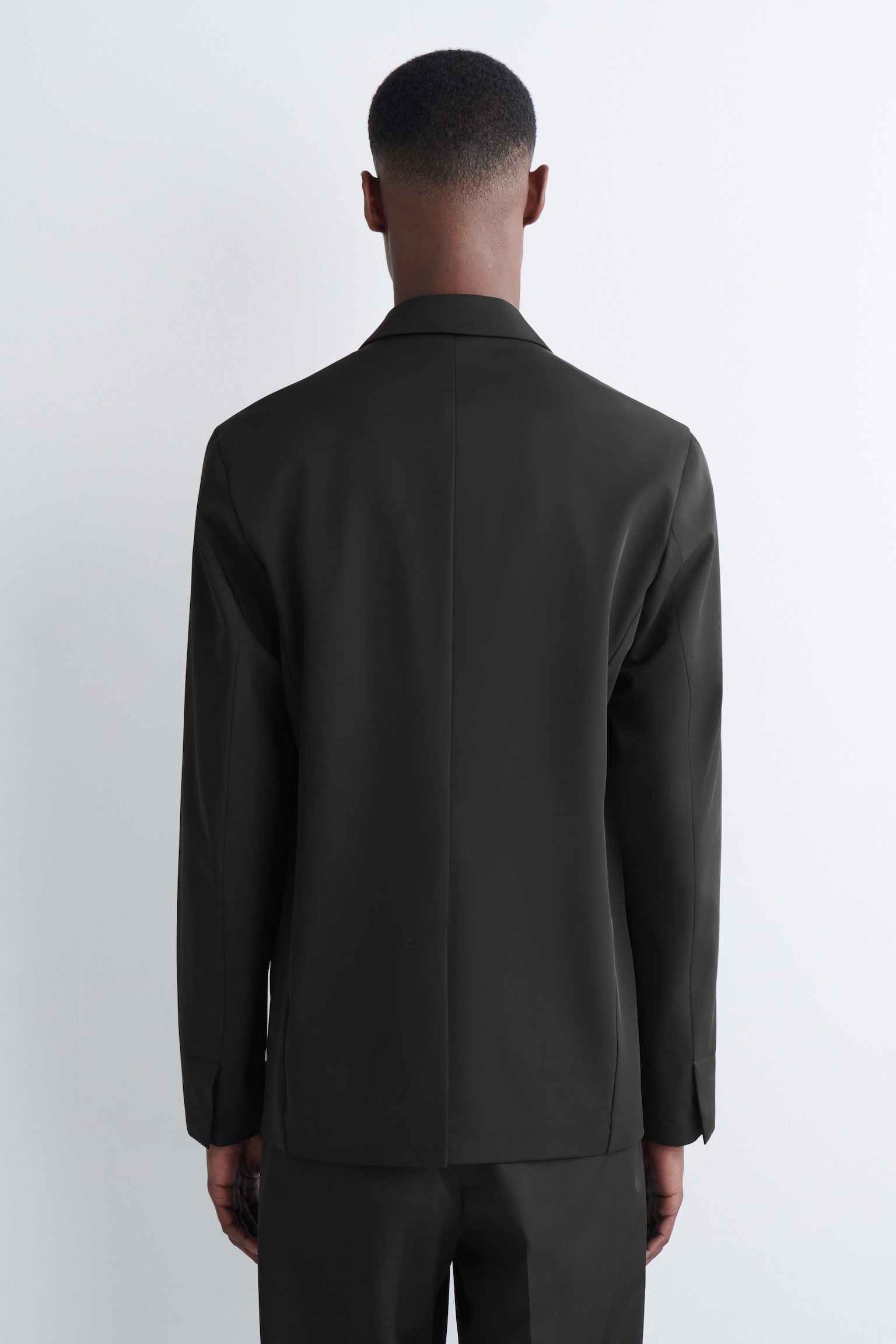 BLAZER SLIM DESTRUTTURATO IN TWILL TECNICO - NERO - 6