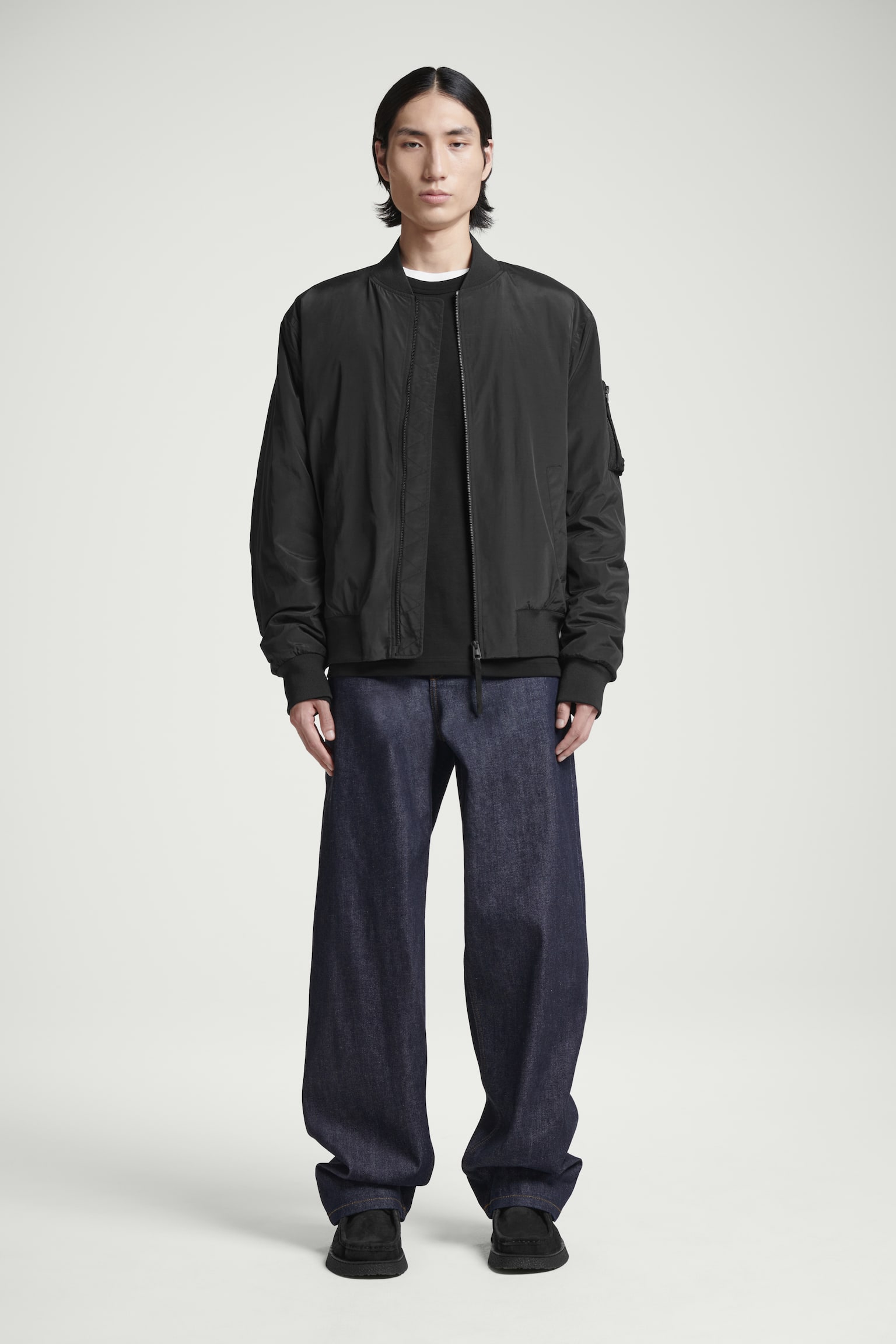 PADDED BOMBER JACKET - BLACK - 3