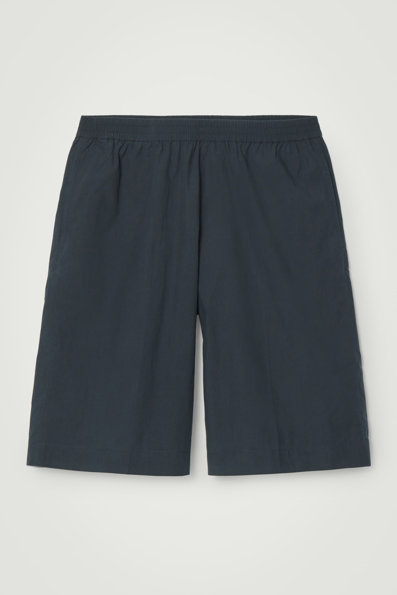 ELASTICATED COTTON SHORTS - NAVY/BEIGE - 2