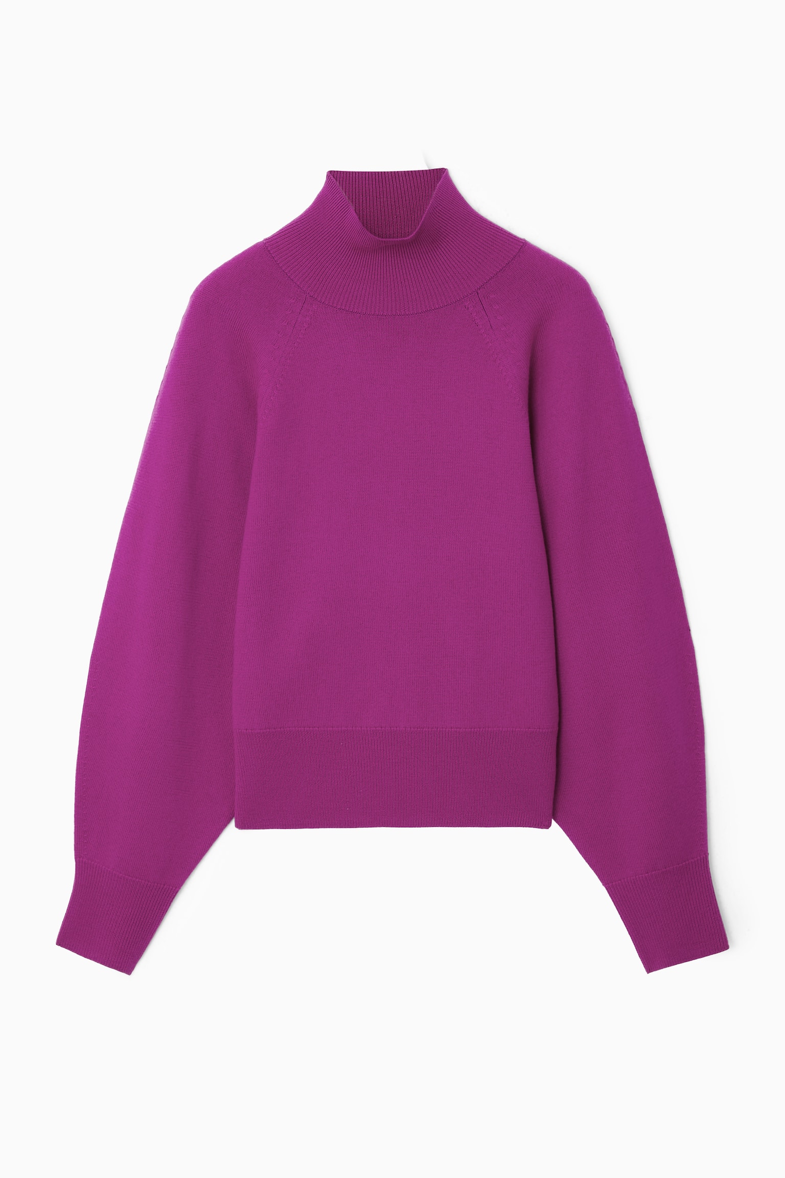 BATWING-SLEEVE MERINO WOOL JUMPER - PURPLE - 2