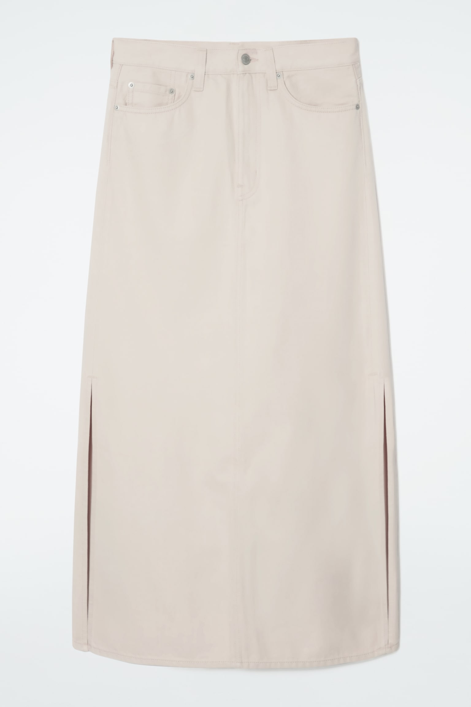 DENIM MAXI SKIRT - IVORY - 2