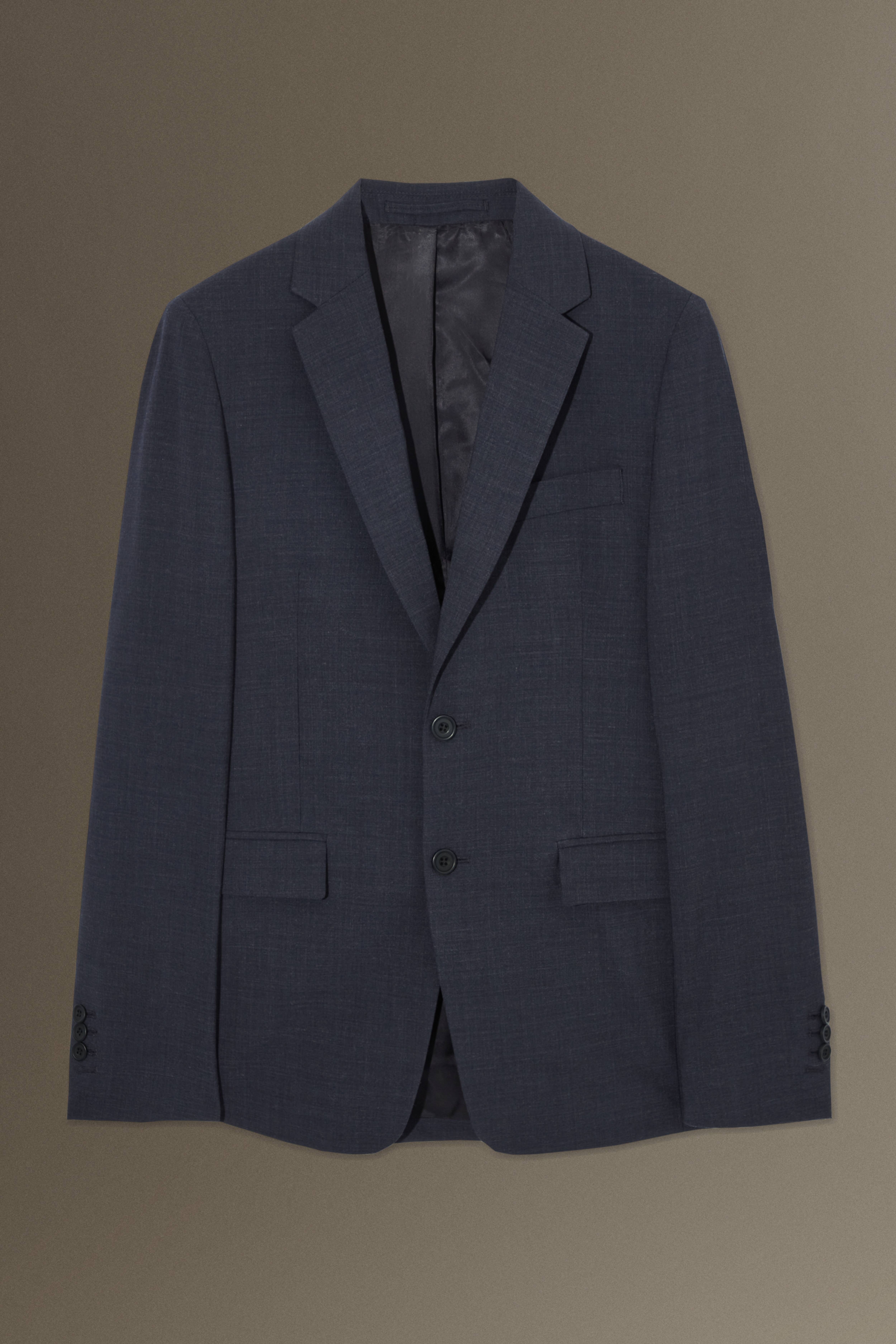 MÉLANGE WOOL BLAZER - SLIM - Long sleeve - Regular length - BROWN 