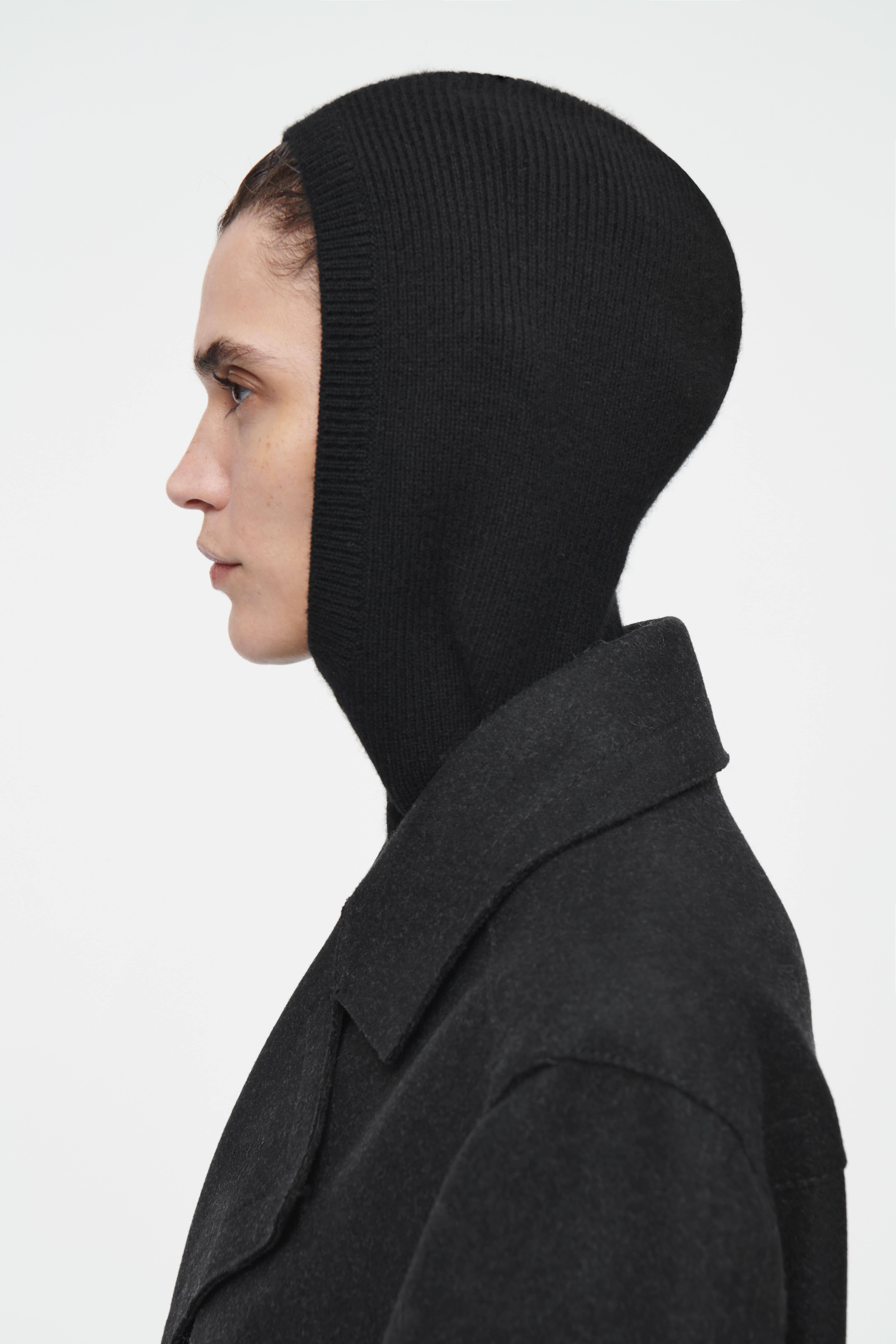 RIBBED WOOL-CASHMERE BALACLAVA - BLACK - Ladies | H&M GB