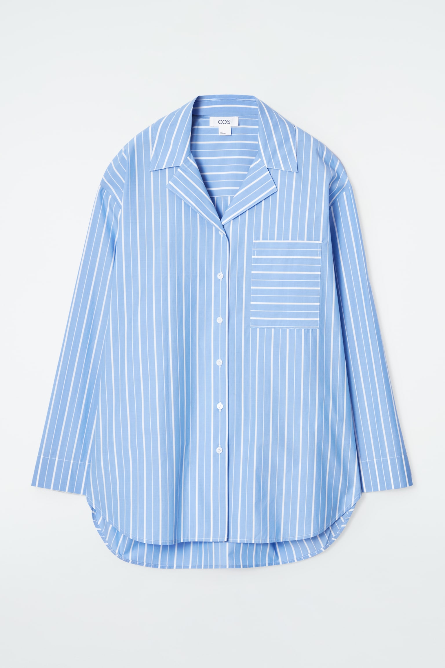 PINSTRIPED COTTON PYJAMA SHIRT - BLUE / PINSTRIPED - 2