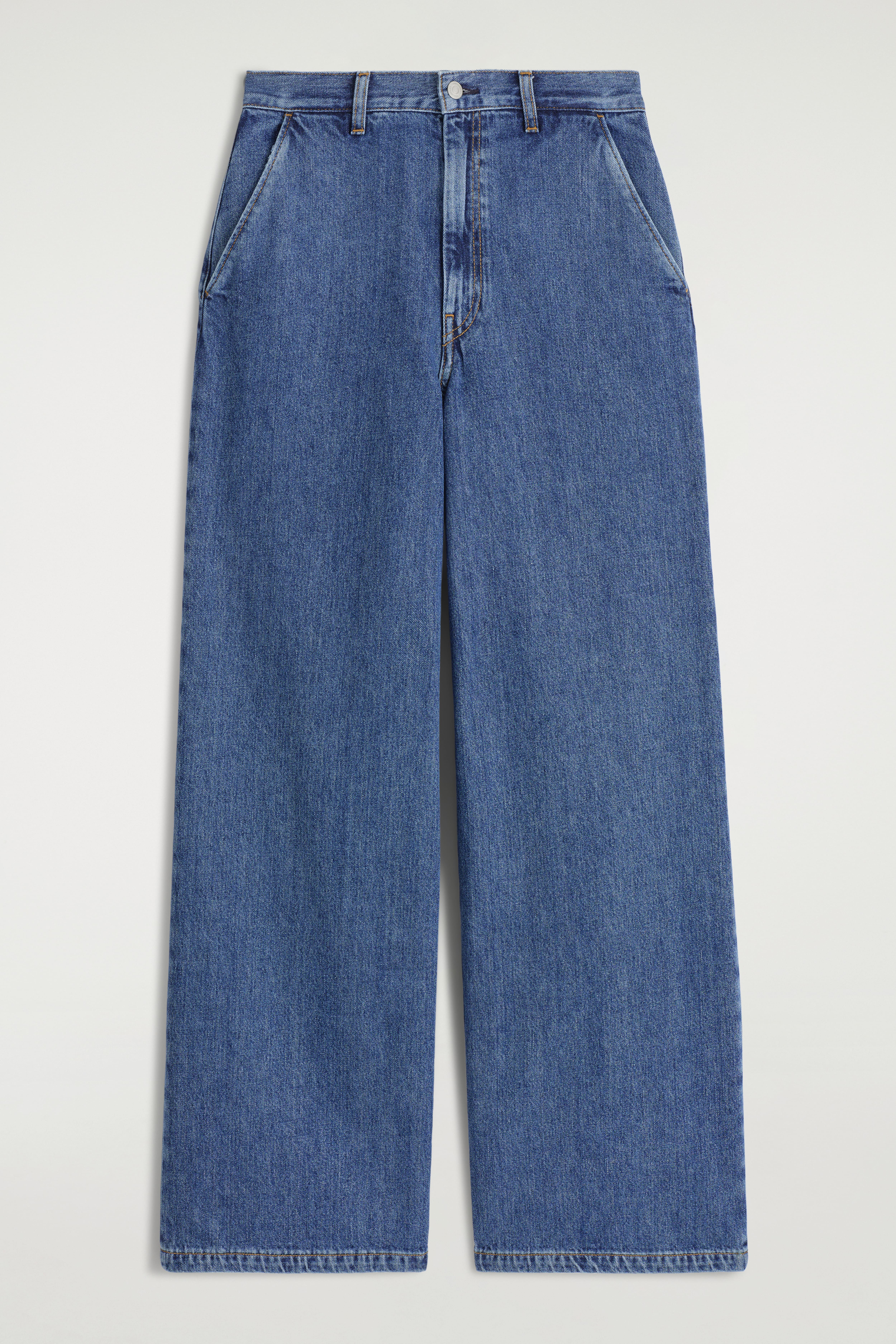 HOSE AUS DENIM MIT WEITEM BEIN - Blau