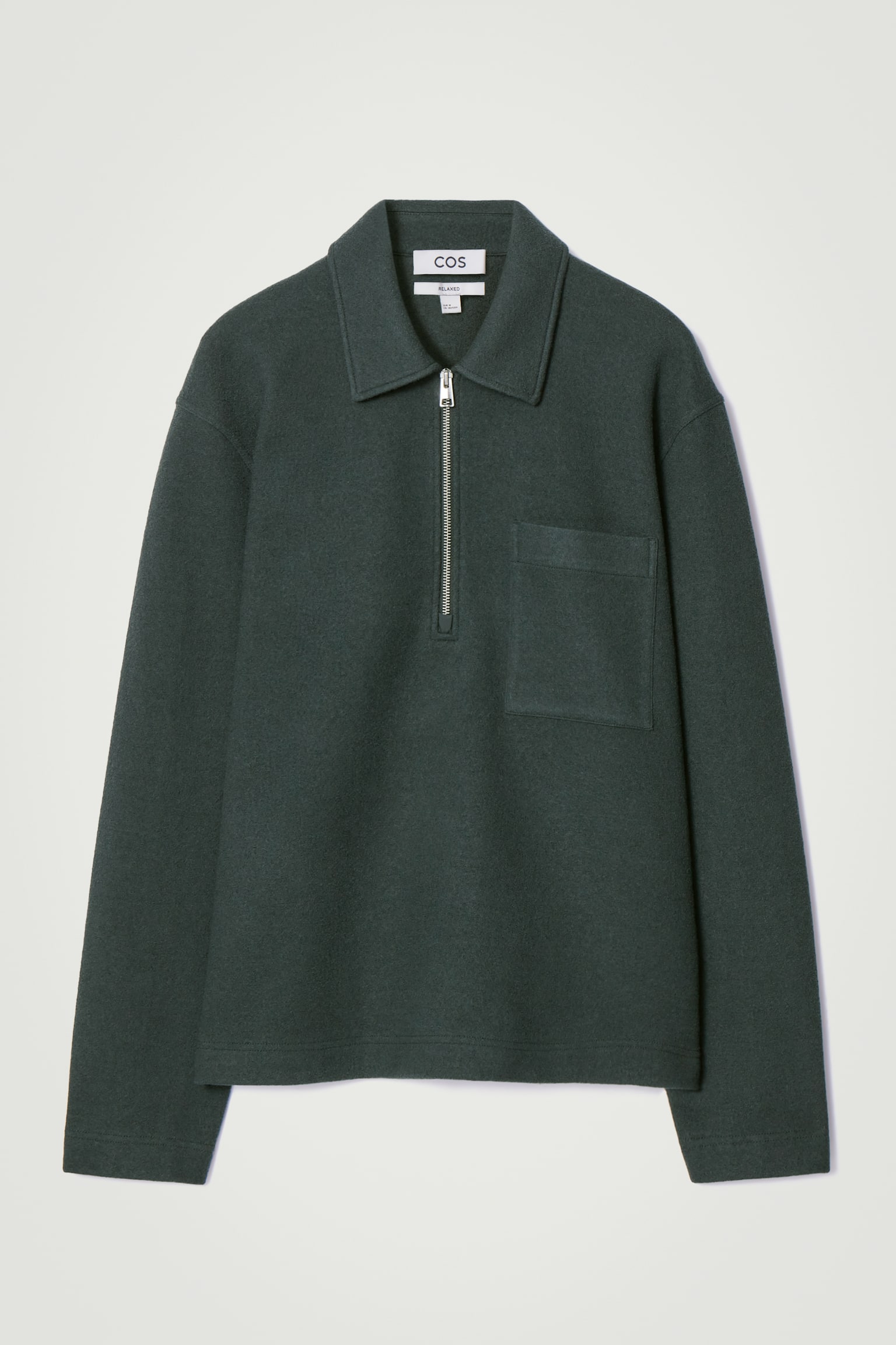 HALF-ZIP WOOL-BLEND JUMPER - DARK GREEN/RUST - 2