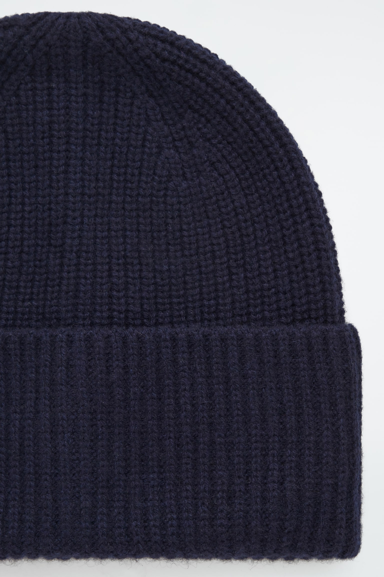 RIBBED WOOL AND CASHMERE BEANIE - NAVY/BEIGE/BRIGHT RED - 3