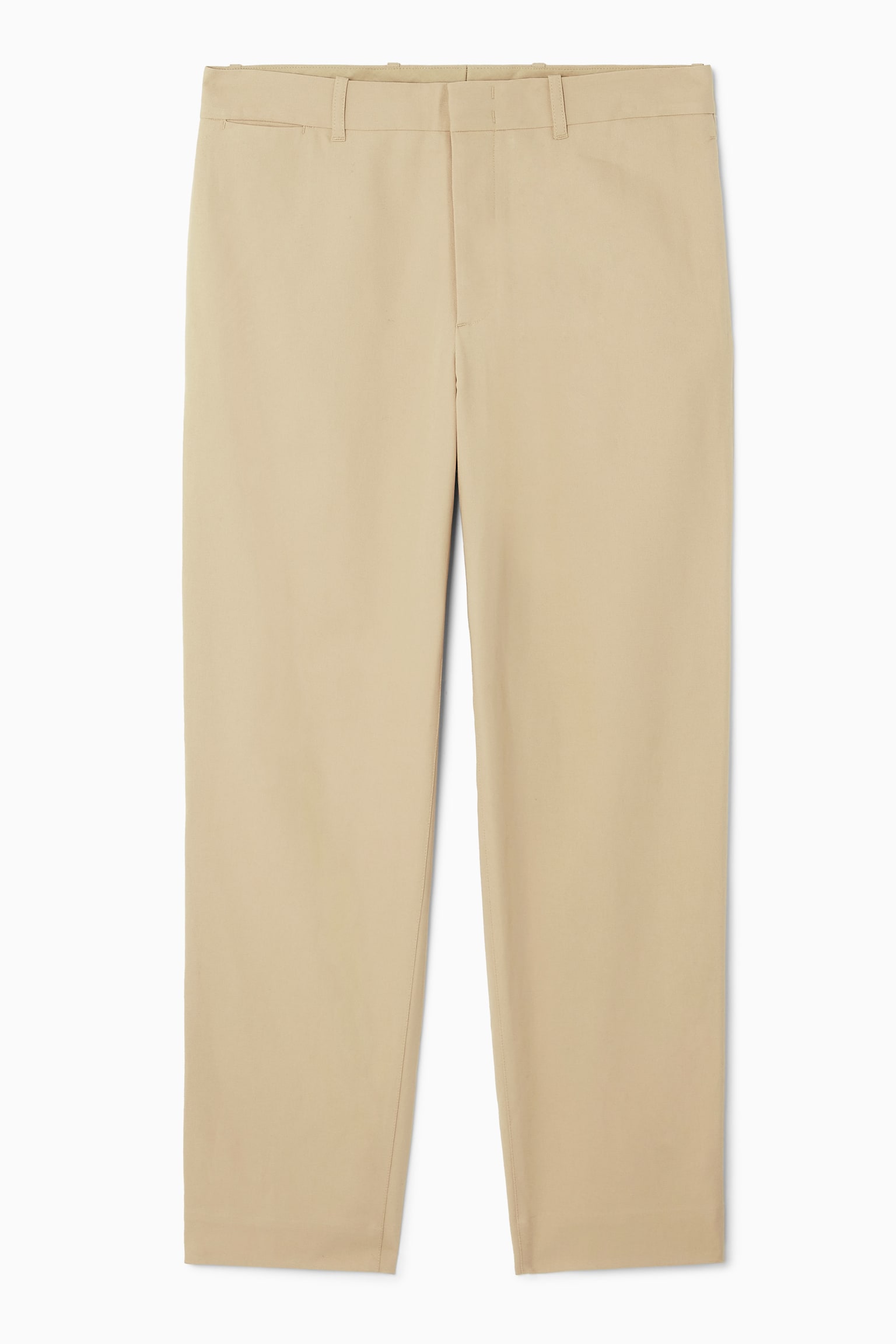 STRAIGHT-LEG TWILL CHINOS - BEIGE/NAVY - 2