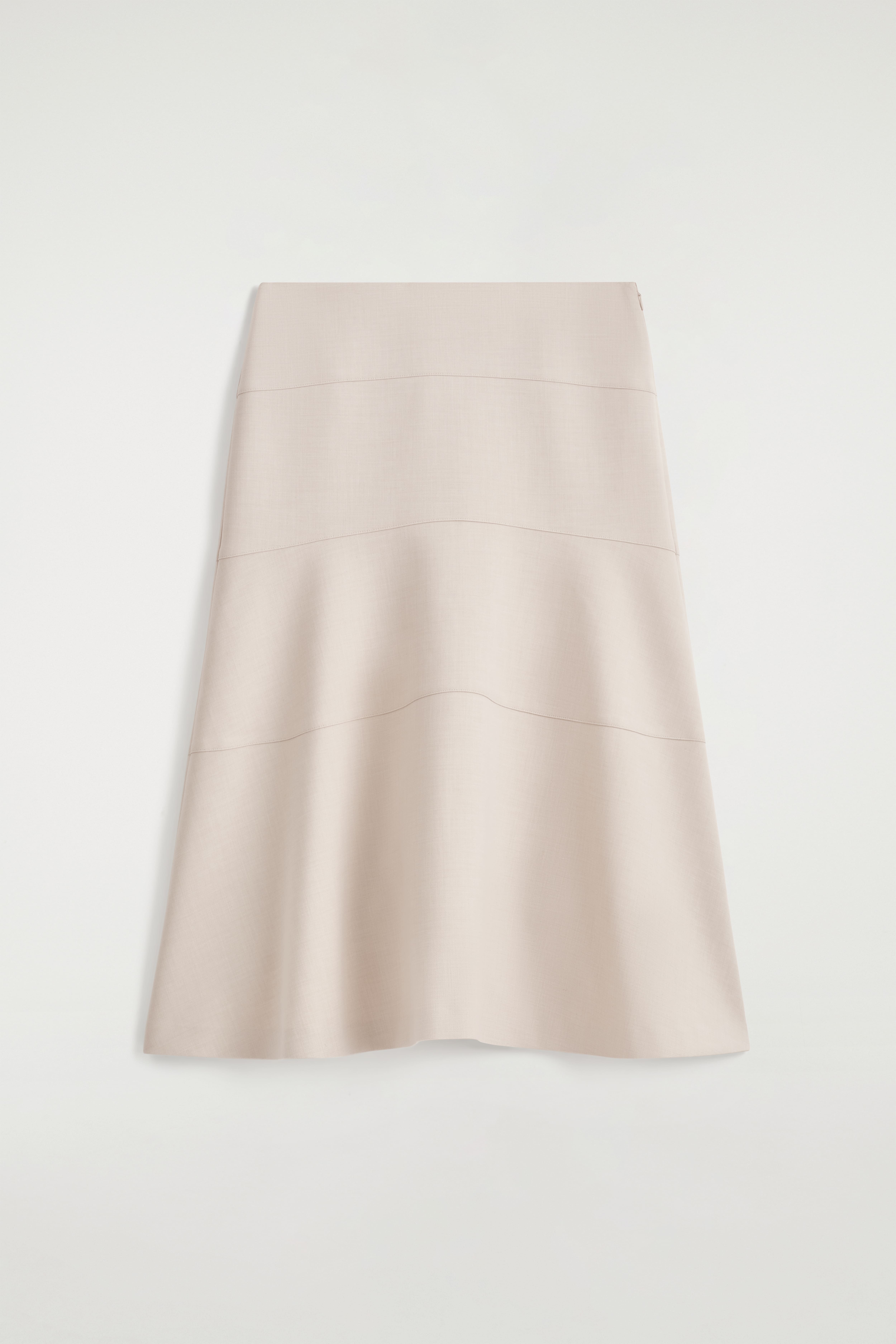 GEBOGEN A-LIJN MIDI-ROK - lichtbeige/DONKERGRIJS