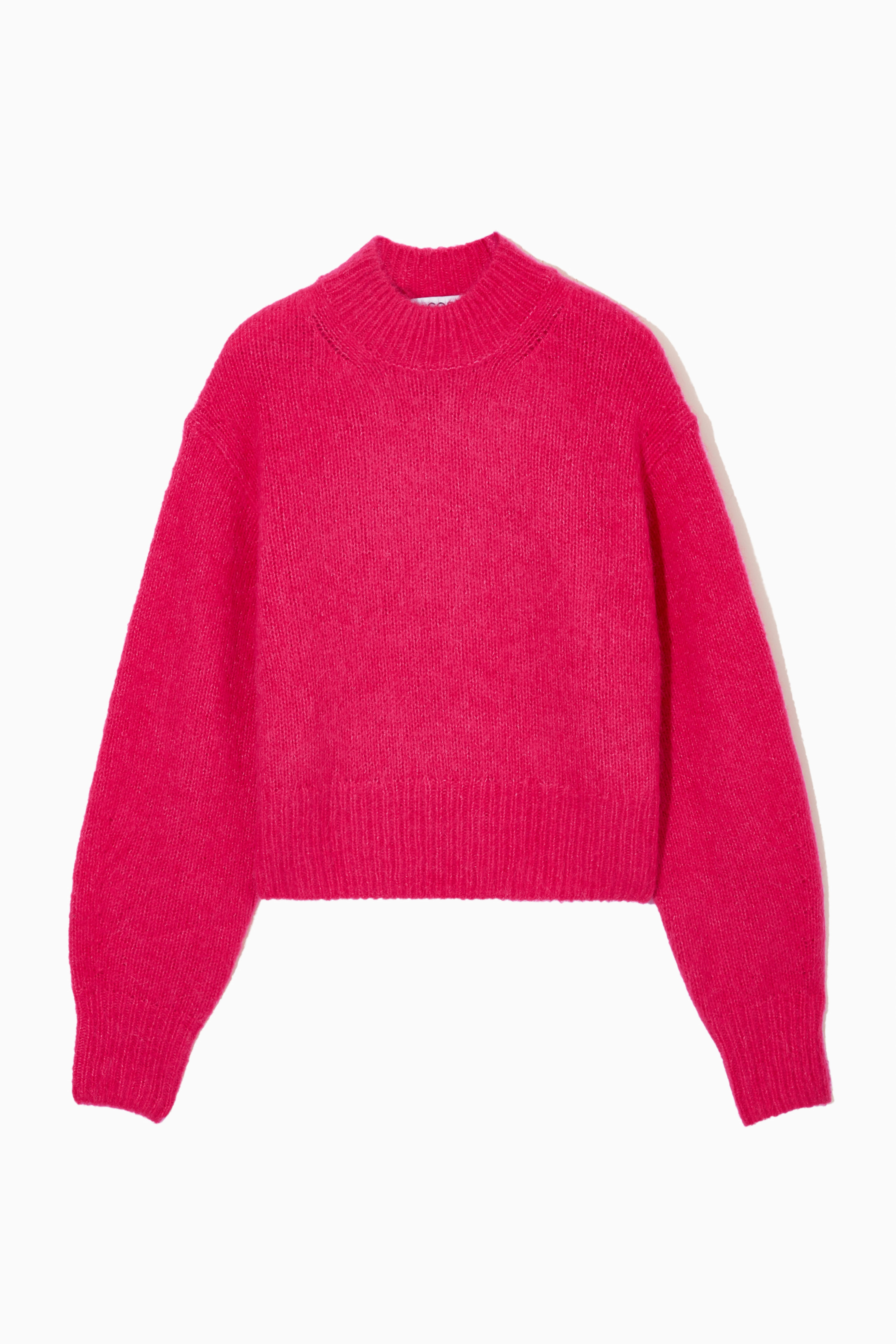 CROPPED ALPACA BLEND MOCK NECK JUMPER