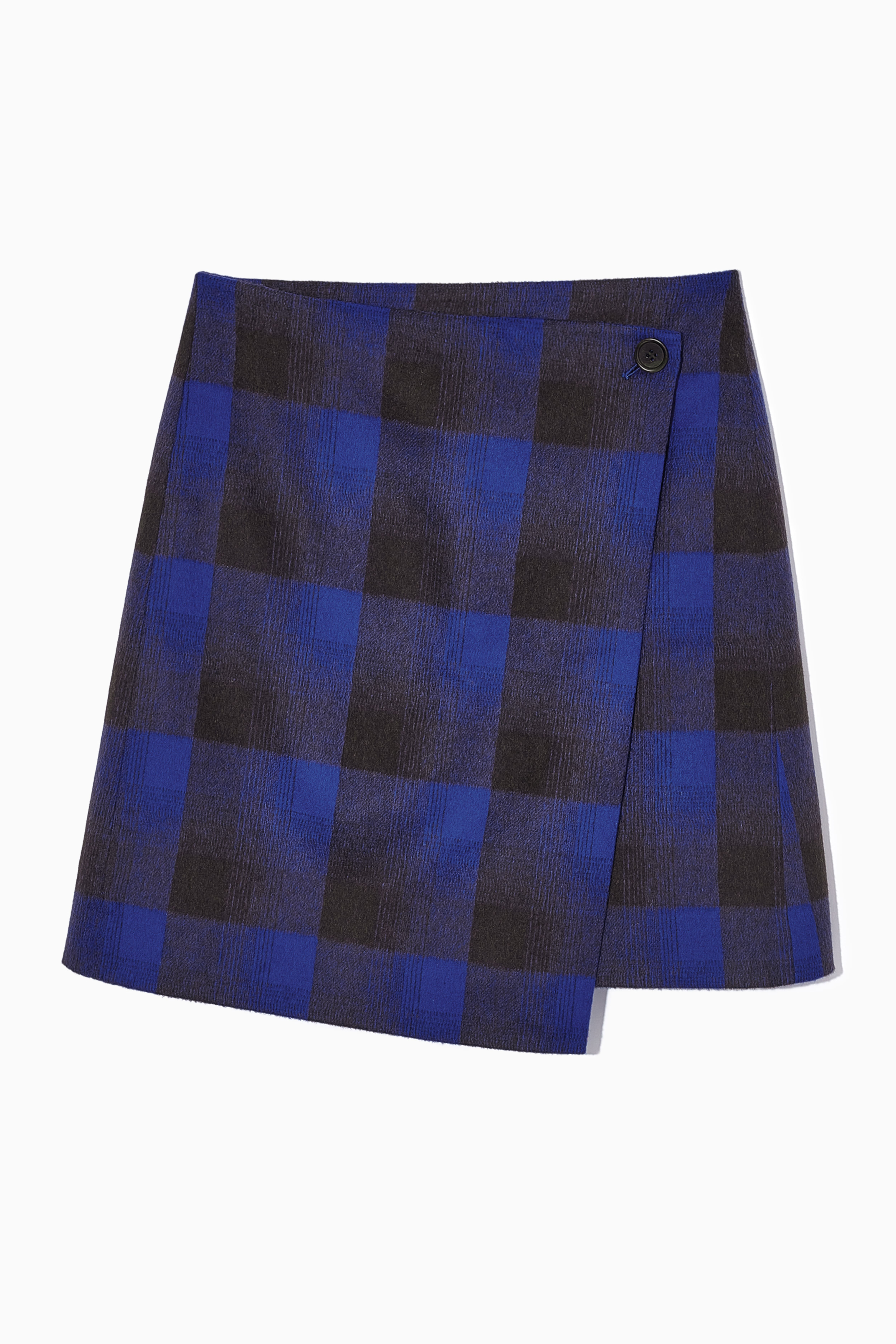 Plaid wool skirt navy best sale