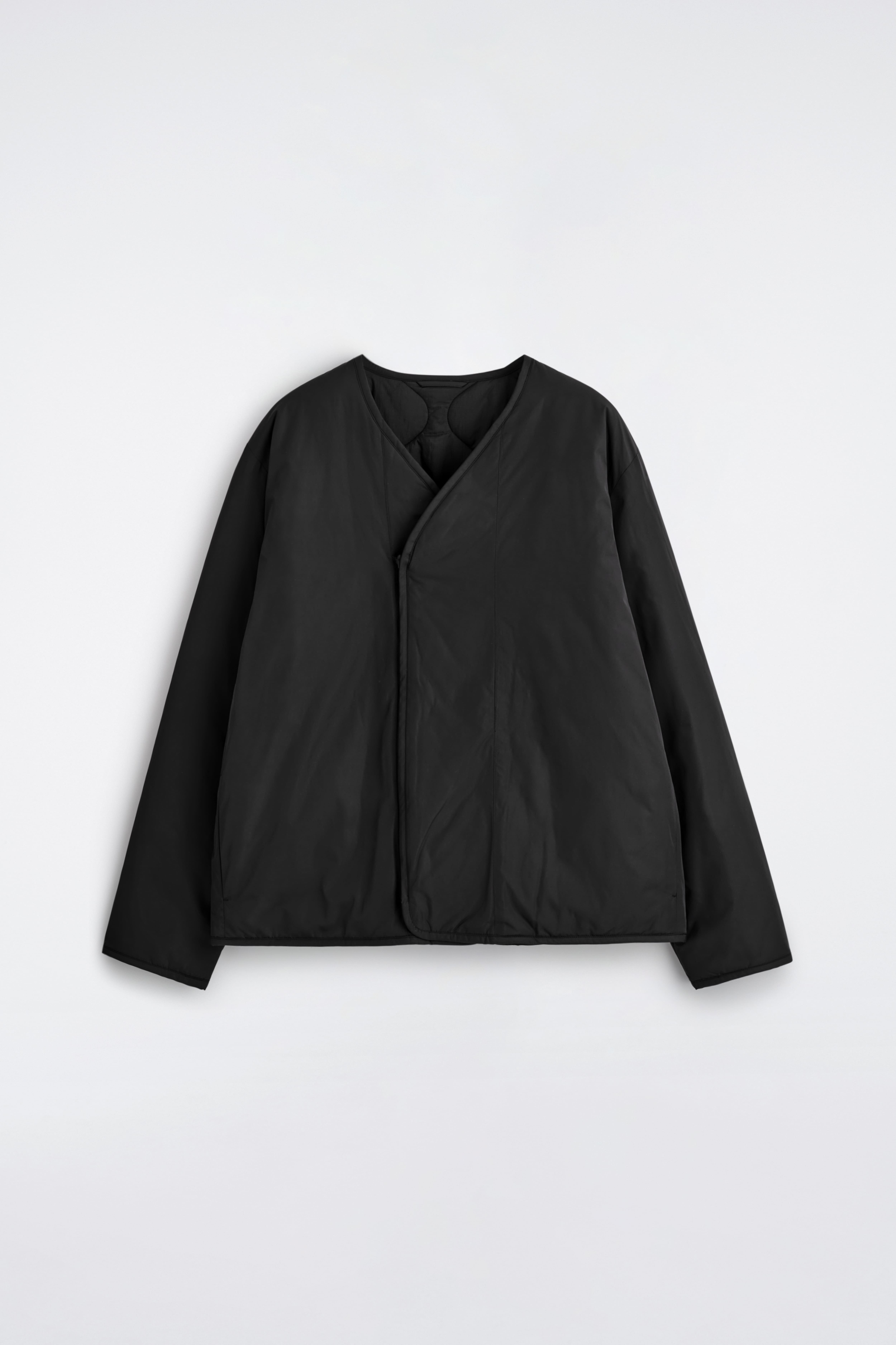 REVERSIBLE QUILTED JACKET - NOIR/GRIS CLAIR