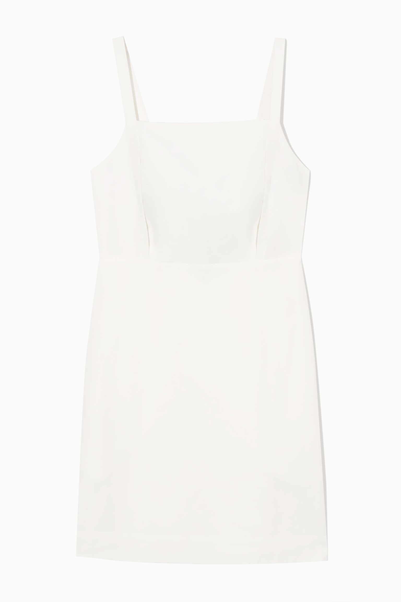 OPEN-BACK MINI PINAFORE DRESS - WHITE/BLACK - 1