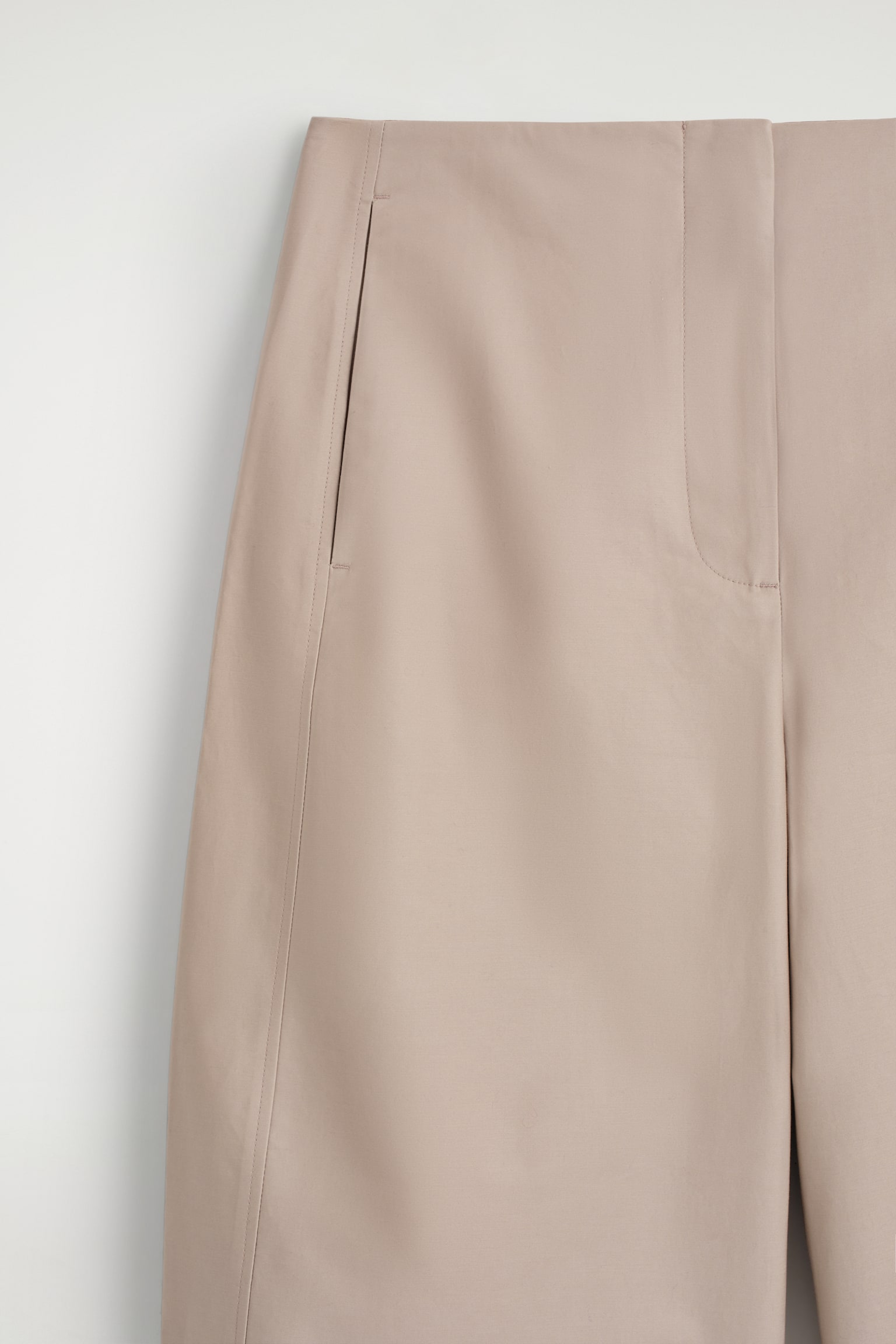 Lyhennetyt tölkkimalliset puuvillahousut - beige/ruskea/valkoinen - 4