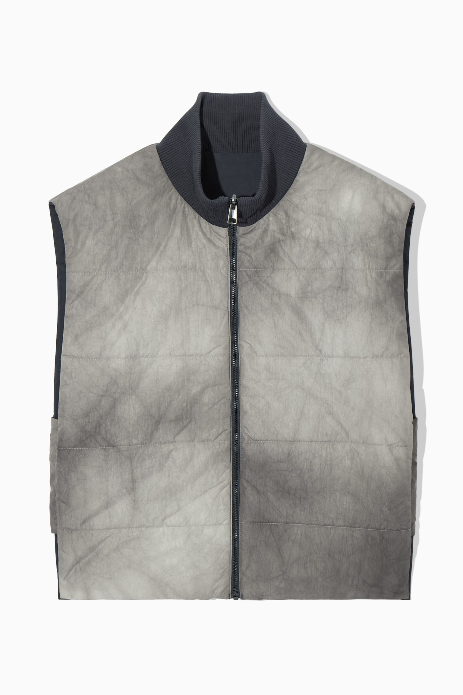 REVERSIBLE PADDED UTILITY GILET - GREY / NAVY - 1