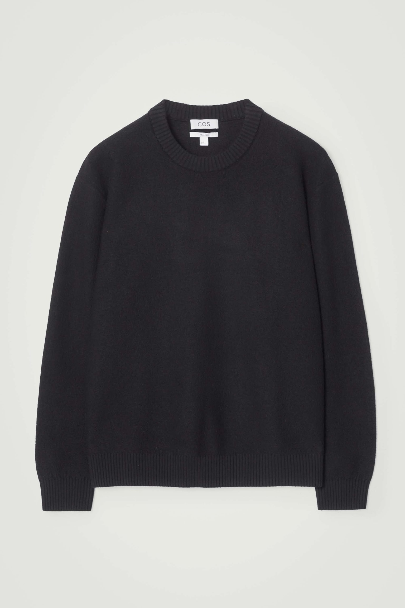 BOILED-WOOL CREW-NECK JUMPER - BLACK/NAVY / STRIPED/COBALT BLUE - 2