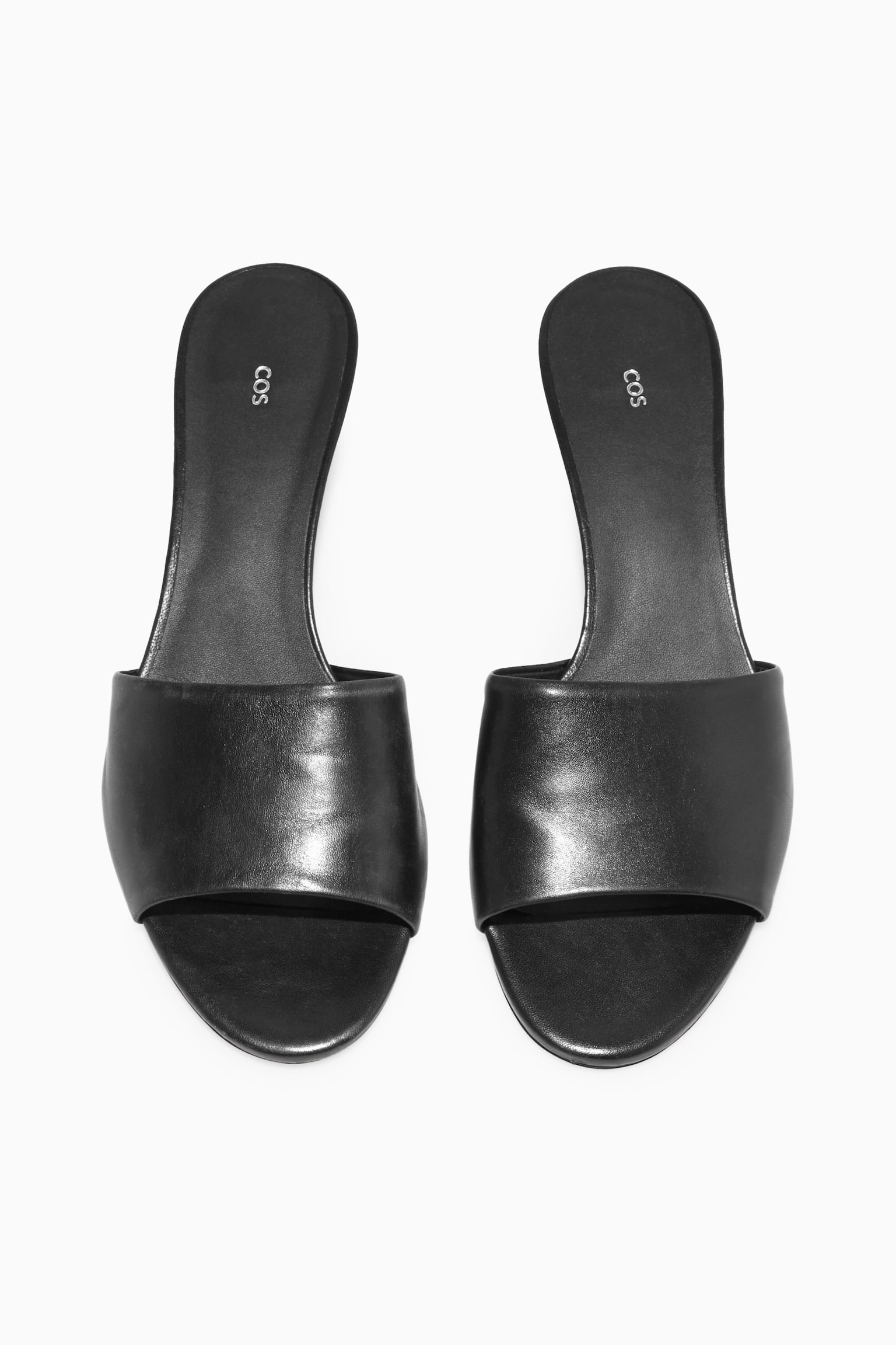 LEATHER MULES - BLACK/BLUE / METALLIC - 4