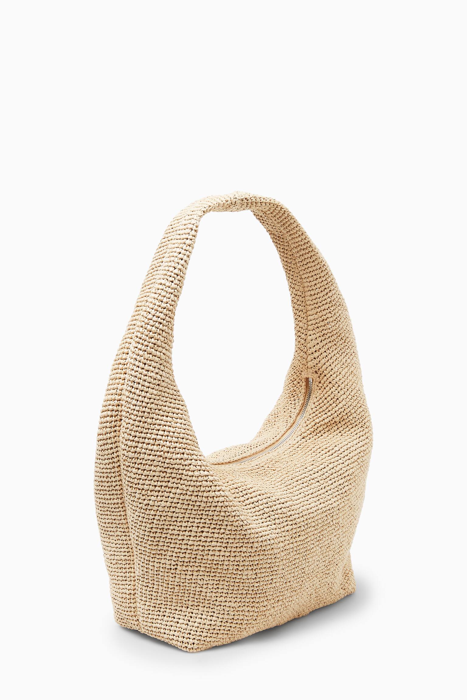 MINI SLING BAG - RAFFIA - BEIGE/GREEN - 4