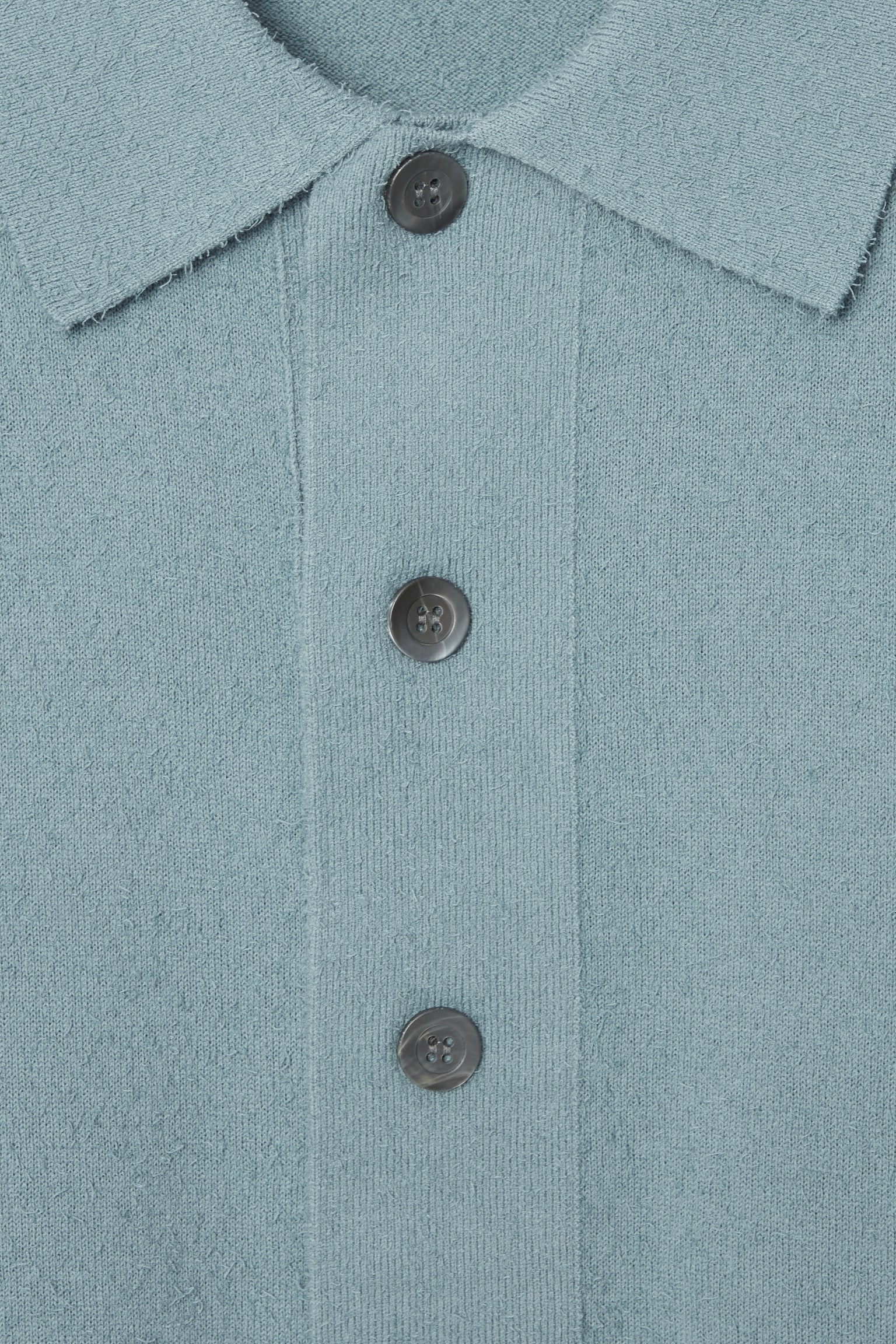 RELAXED TEXTURED-KNIT COTTON OVERSHIRT - TURQUOISE/NAVY/STONE - 5