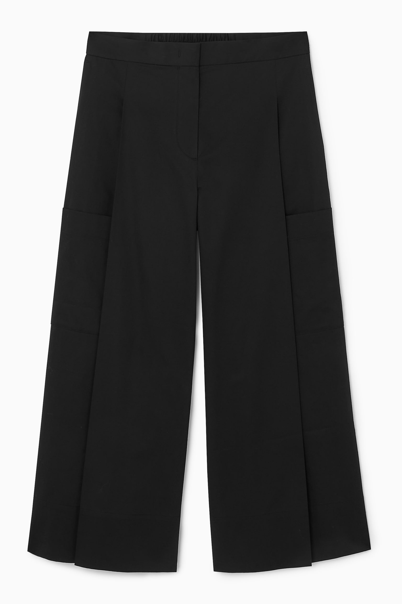 ELASTICATED PLEATED CULOTTES - BLACK/WHITE - 2