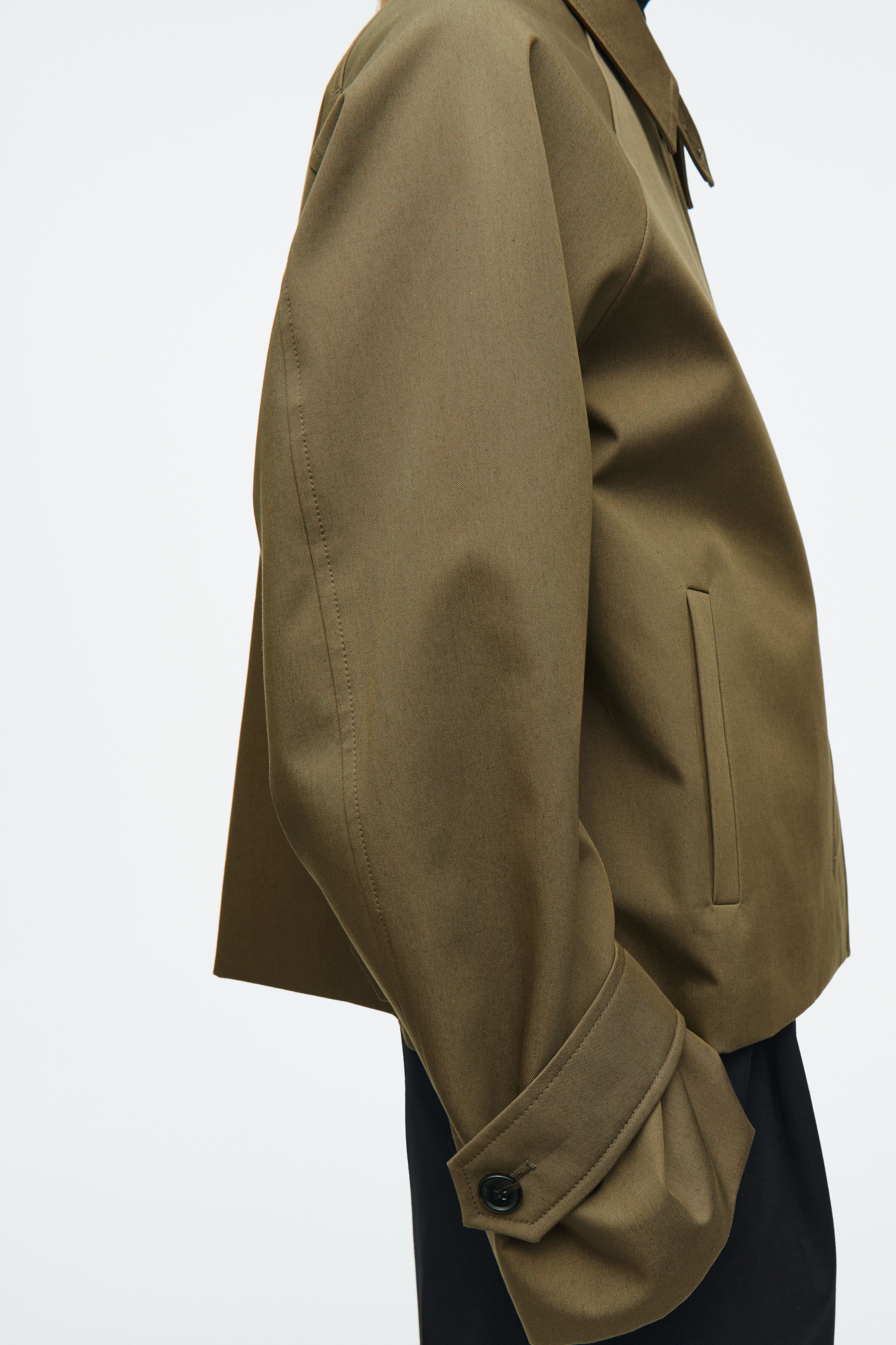 SHORT TWILL TRENCH COAT - KHAKI - ONA | H&M PL