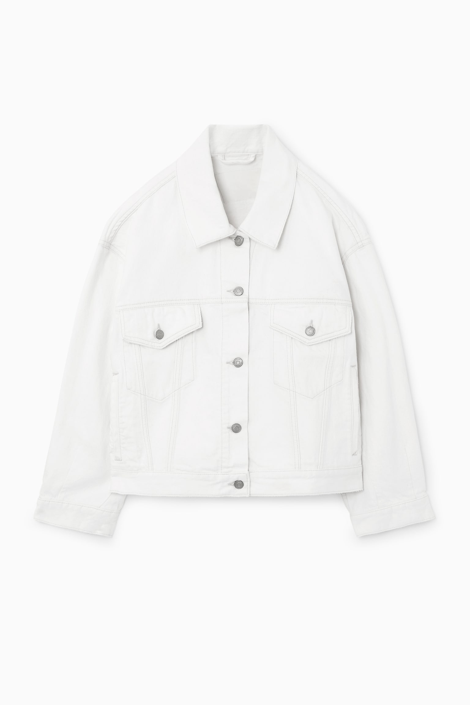 OVERSIZED DENIM JACKET - WHITE/WASHED BLACK - 2