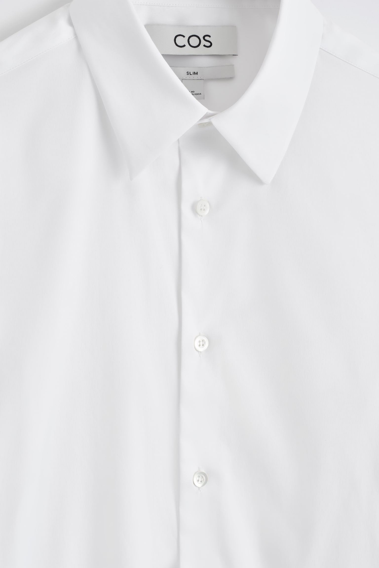 CAMICIA IN POPELINE DI COTONE DAL TAGLIO SLIM - BIANCO/BLU NAVY / GESSATO - 8