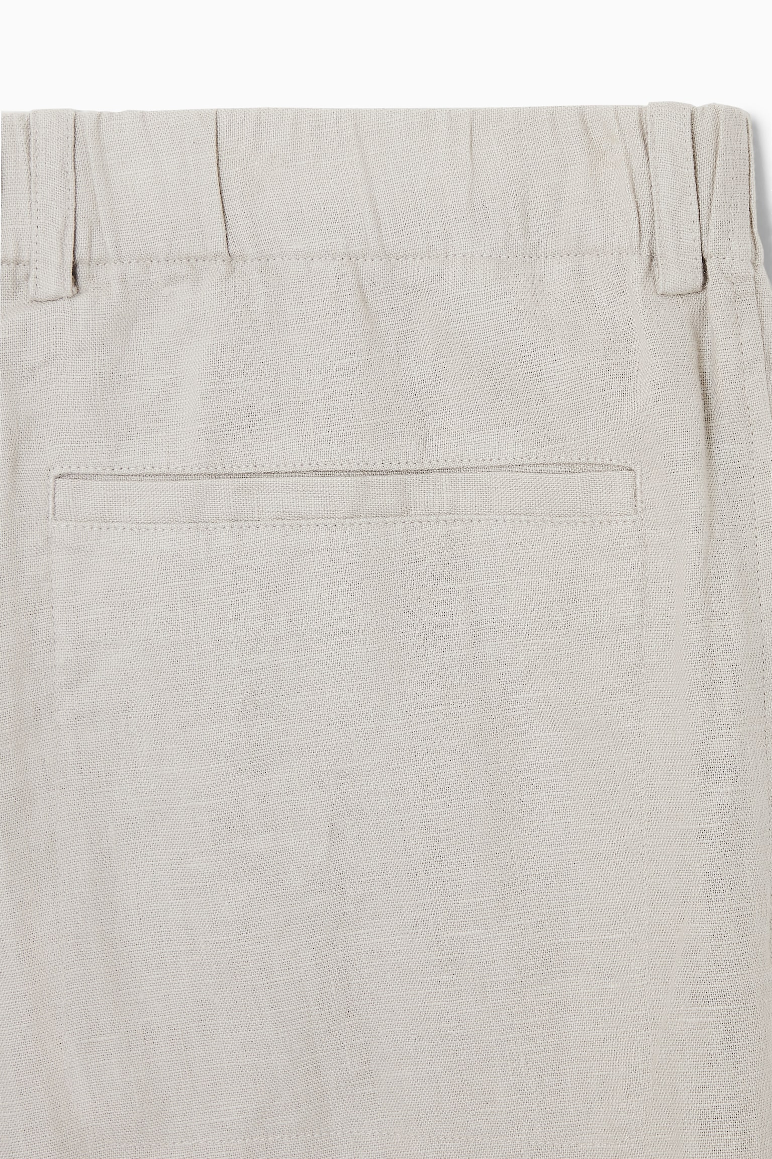 RELAXED ELASTICATED LINEN STRAIGHT-LEG TROUSERS - STONE/DARK NAVY/GREY / PINSTRIPE - 6