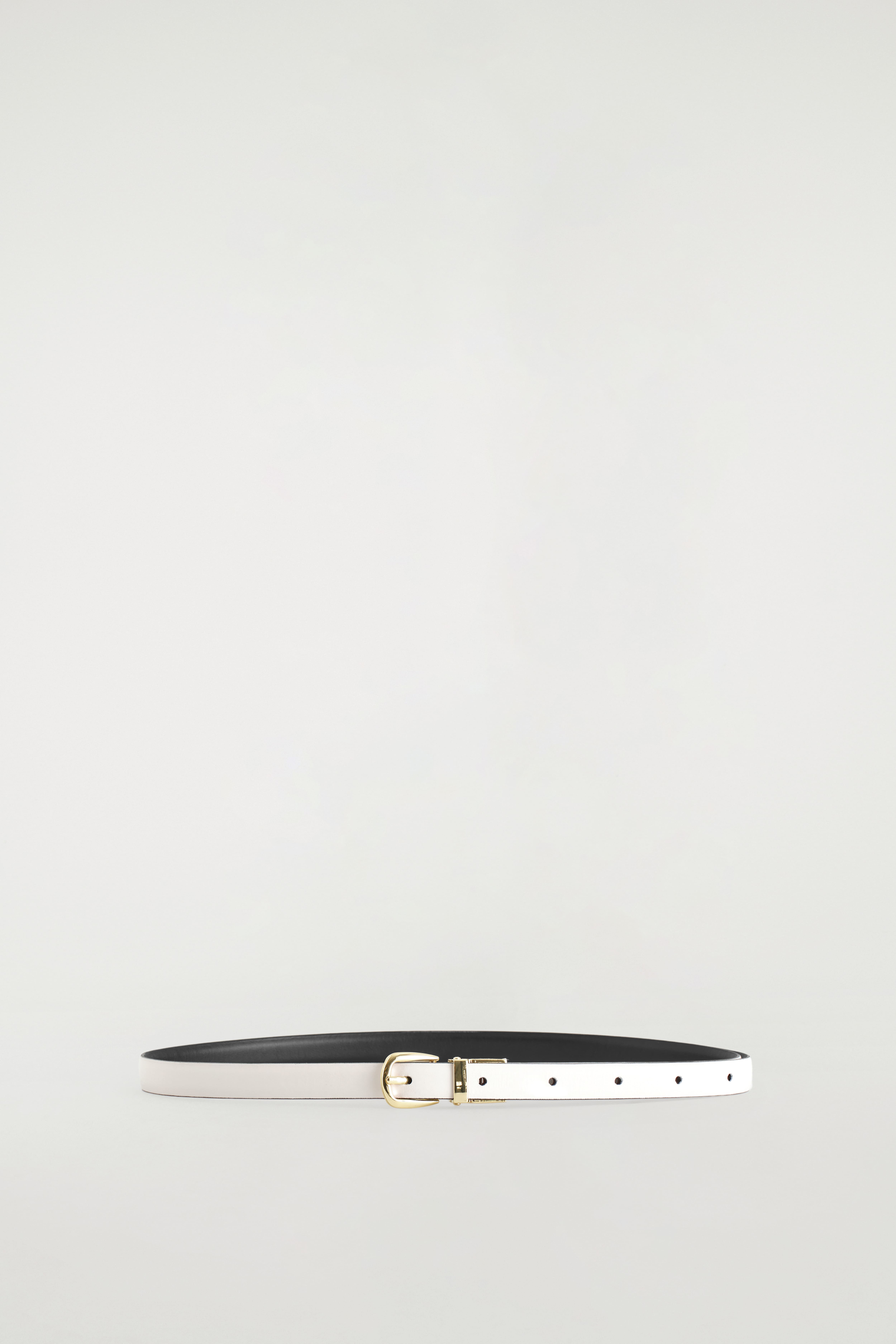 WENDBARER SCHMALER LEDERGÜRTEL - WEISS/BRAUN