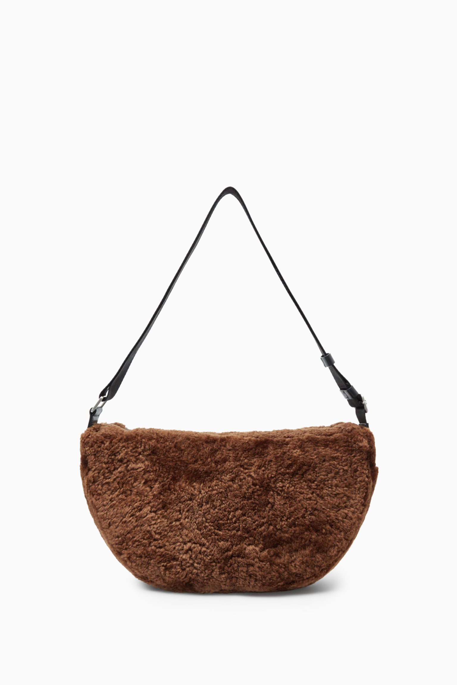 SLOUCHY CROSSBODY - SHEARLING - BROWN - 1