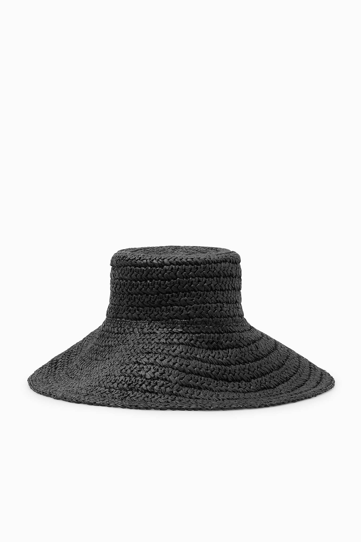 WOVEN STRAW HAT - BLACK/BEIGE - 2