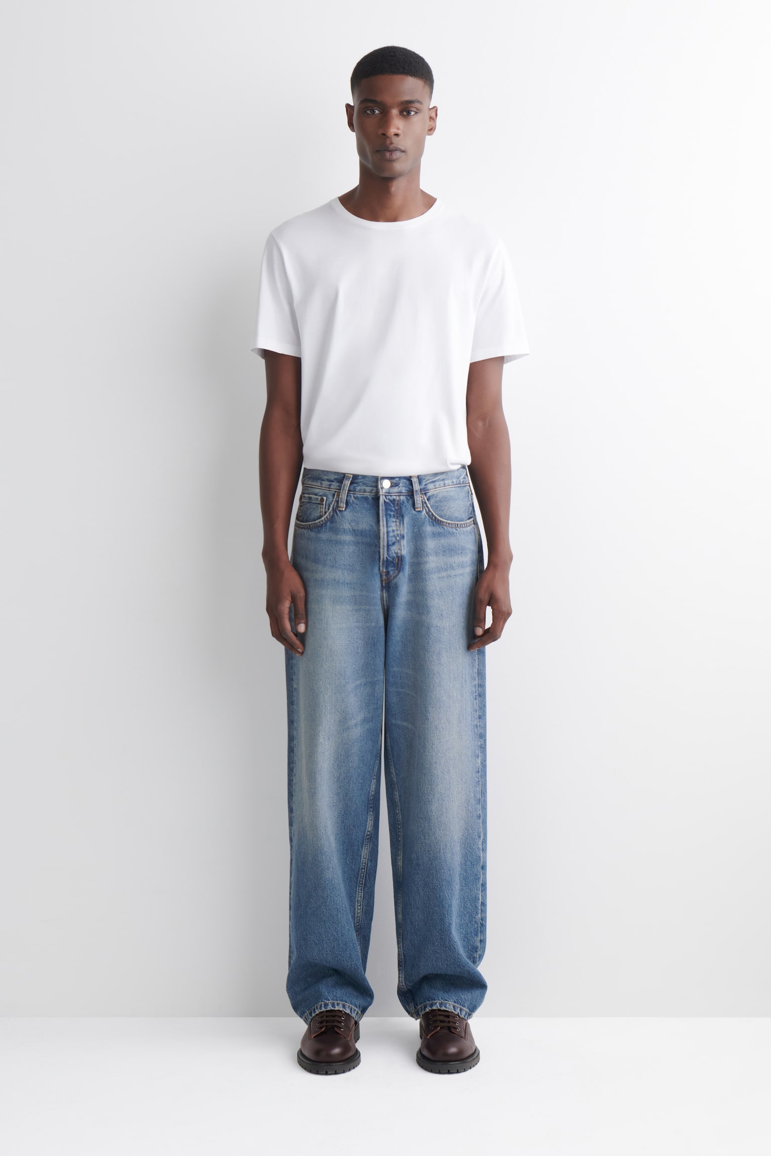 RIDER jeans met losse pasvorm en rechte pijpen - FADED BLUE/washed zwart - 9